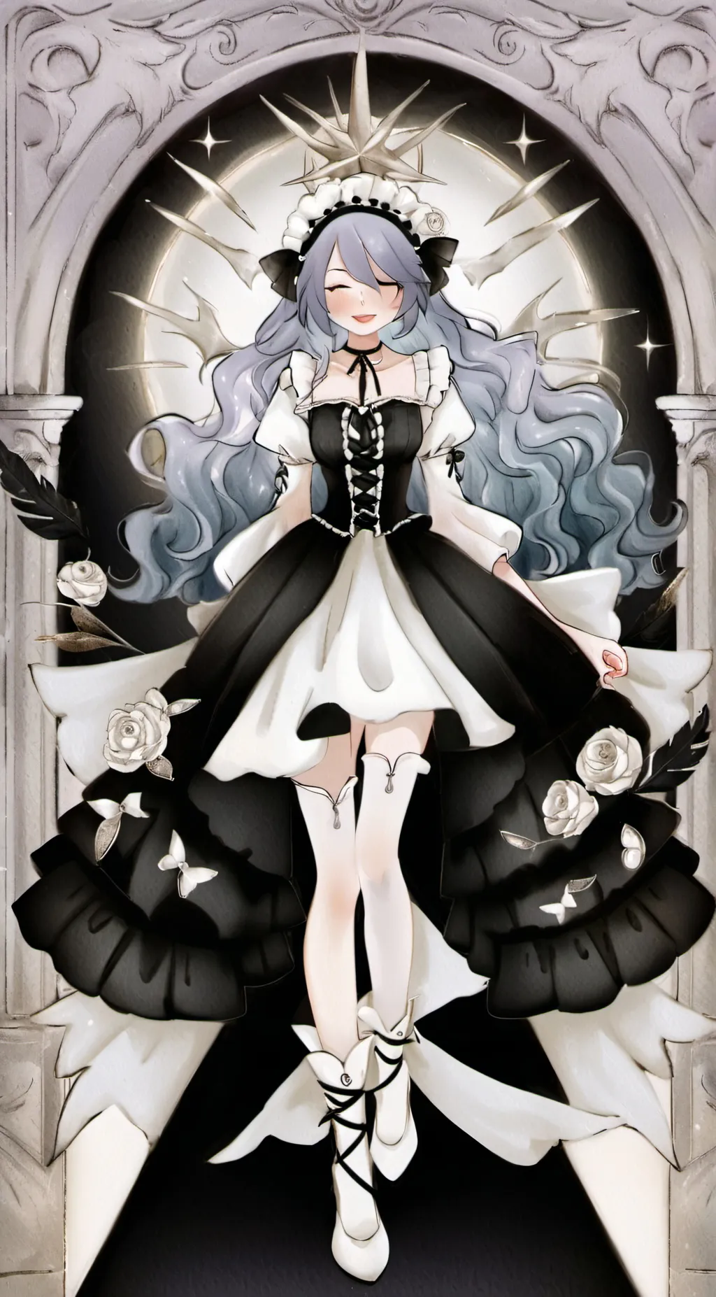 ai character: scary forest background