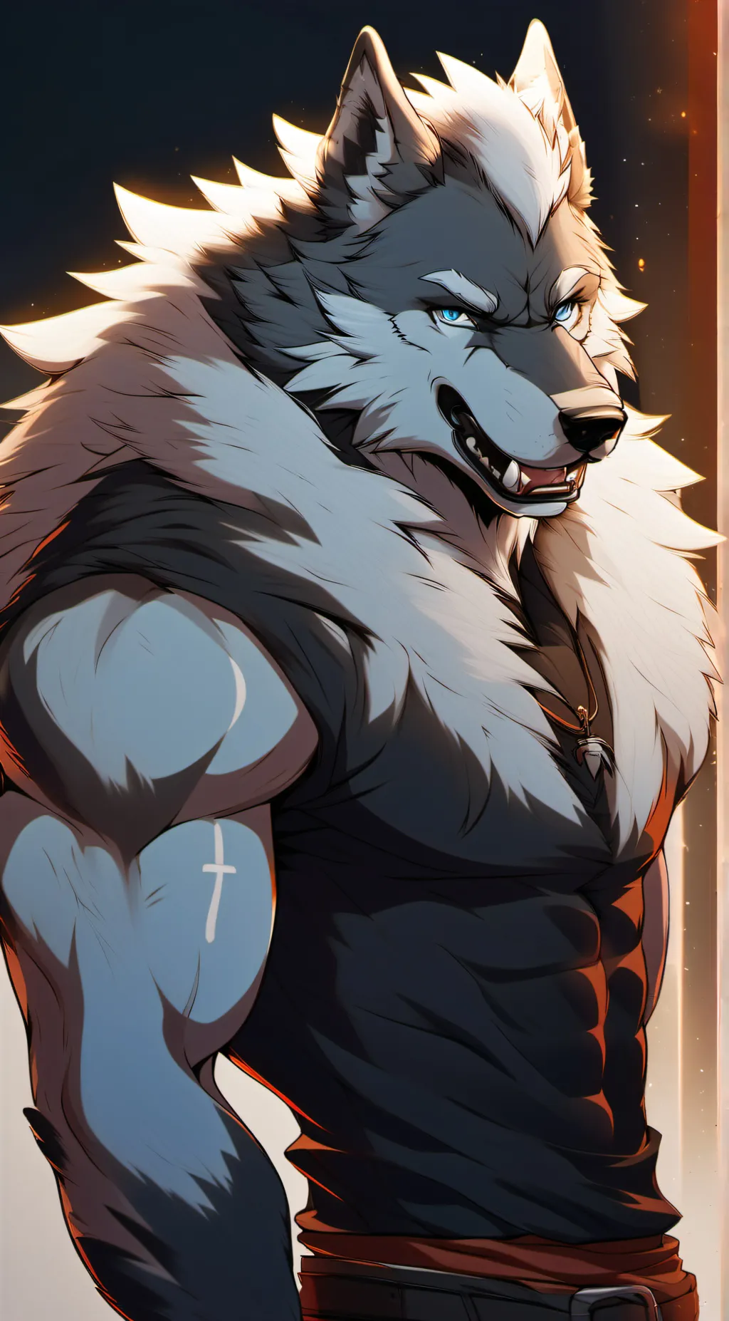 ai character: werewolf fursuit  background
