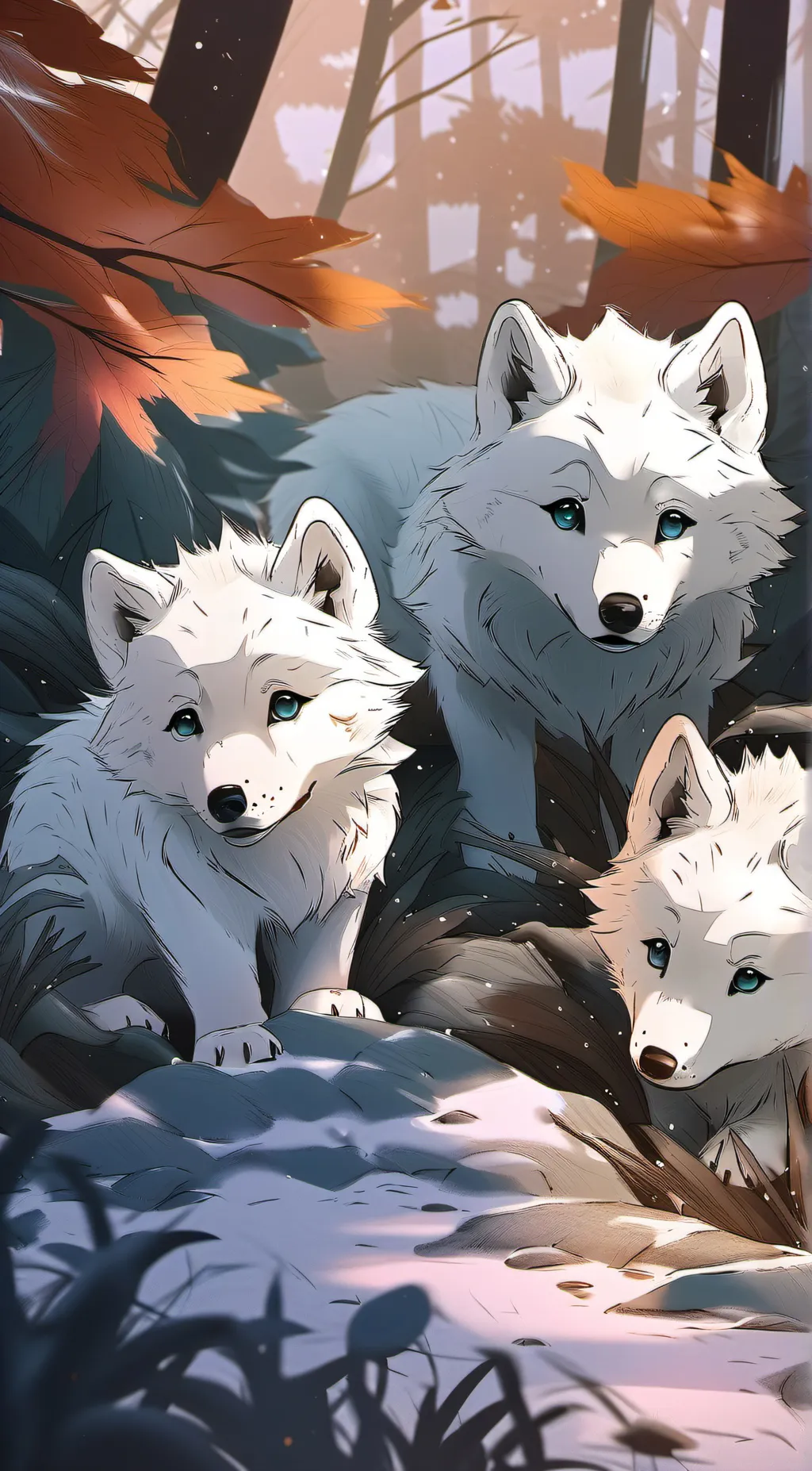 ai character: ARCTIC WOLF CUBS background