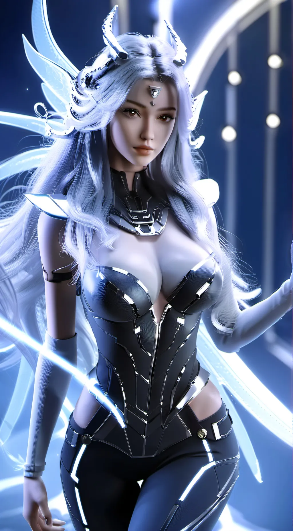 ai character: alien girl background