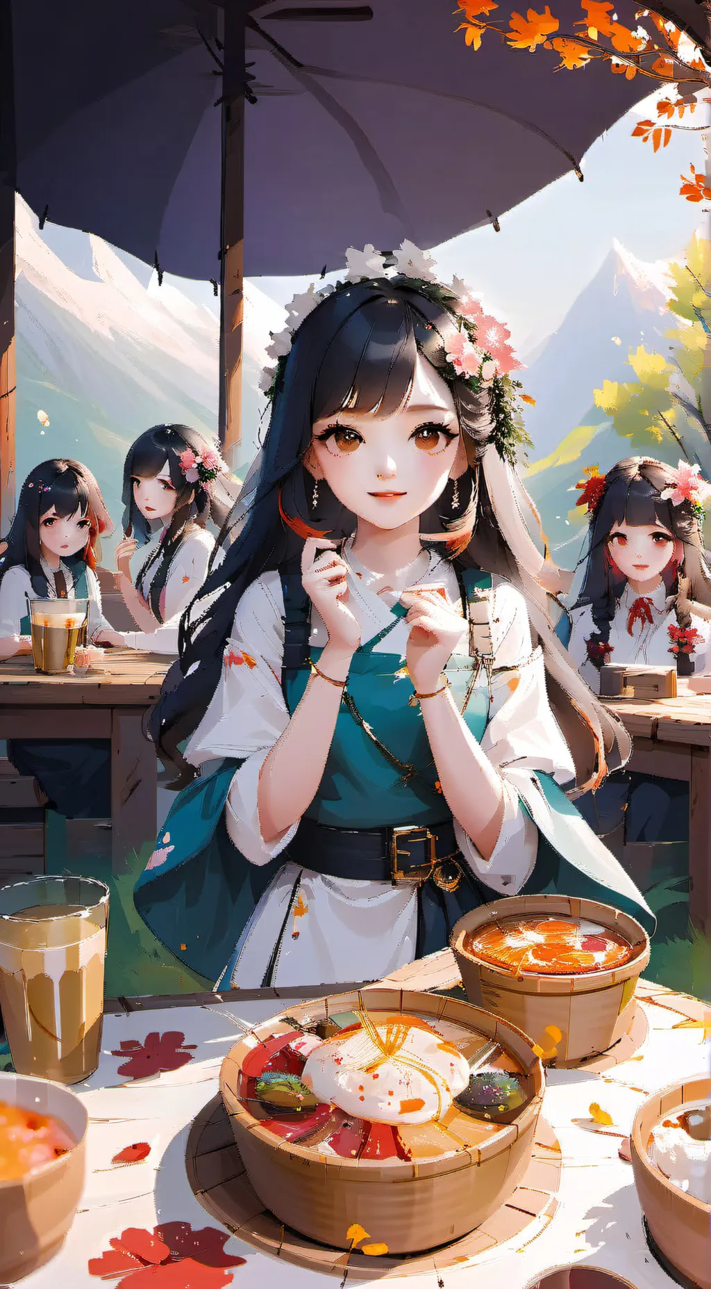 ai character: sleepover girls background