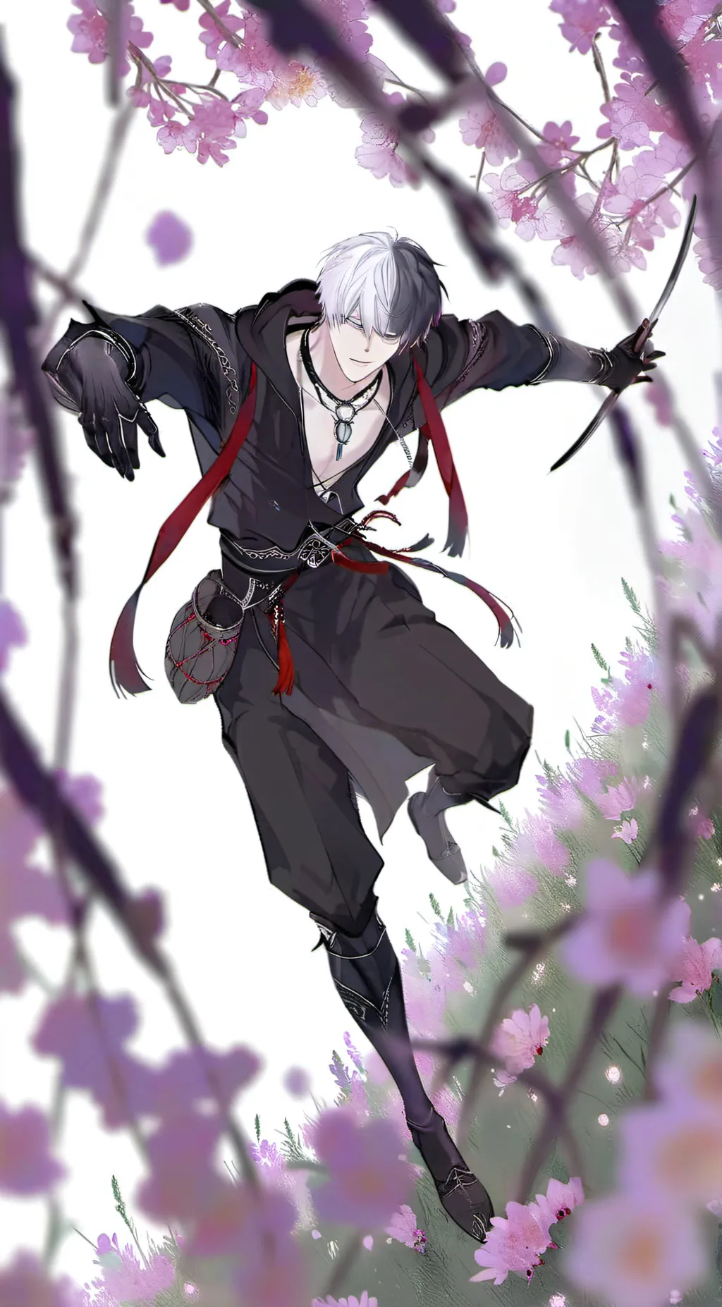 ai character: Max Rosas negras background