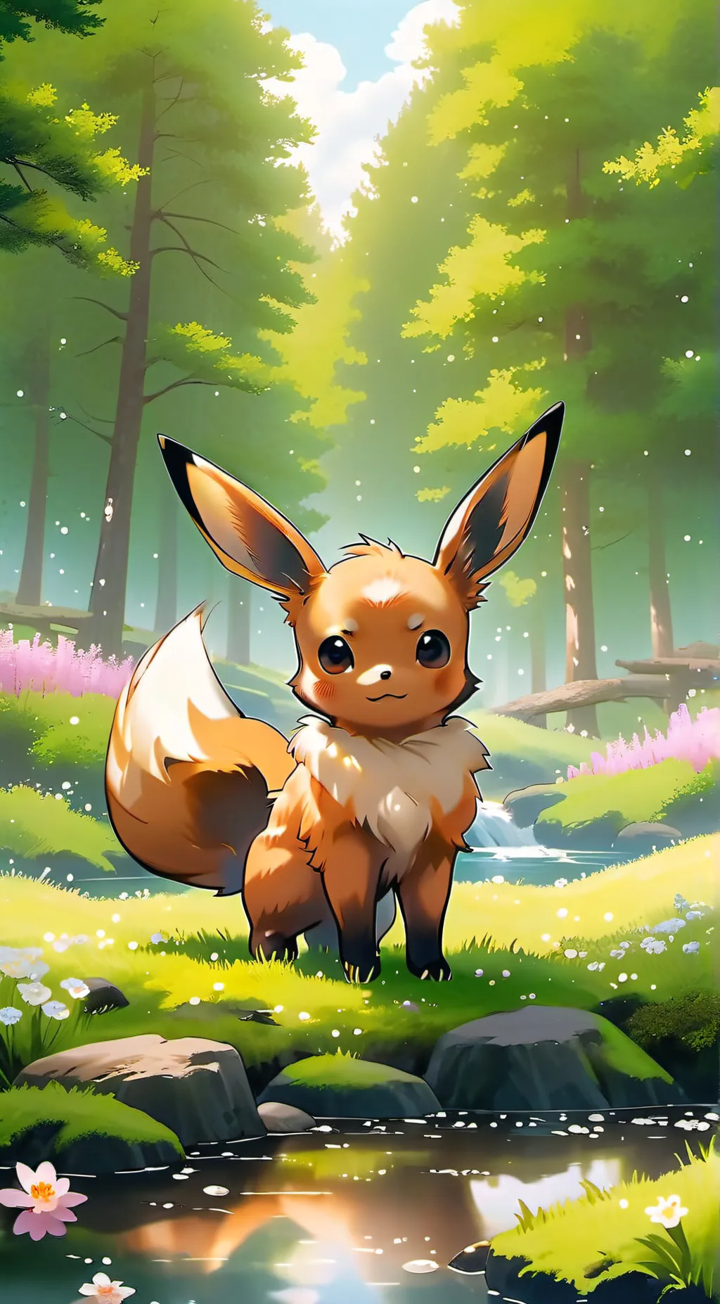 ai character: eevee❤ background