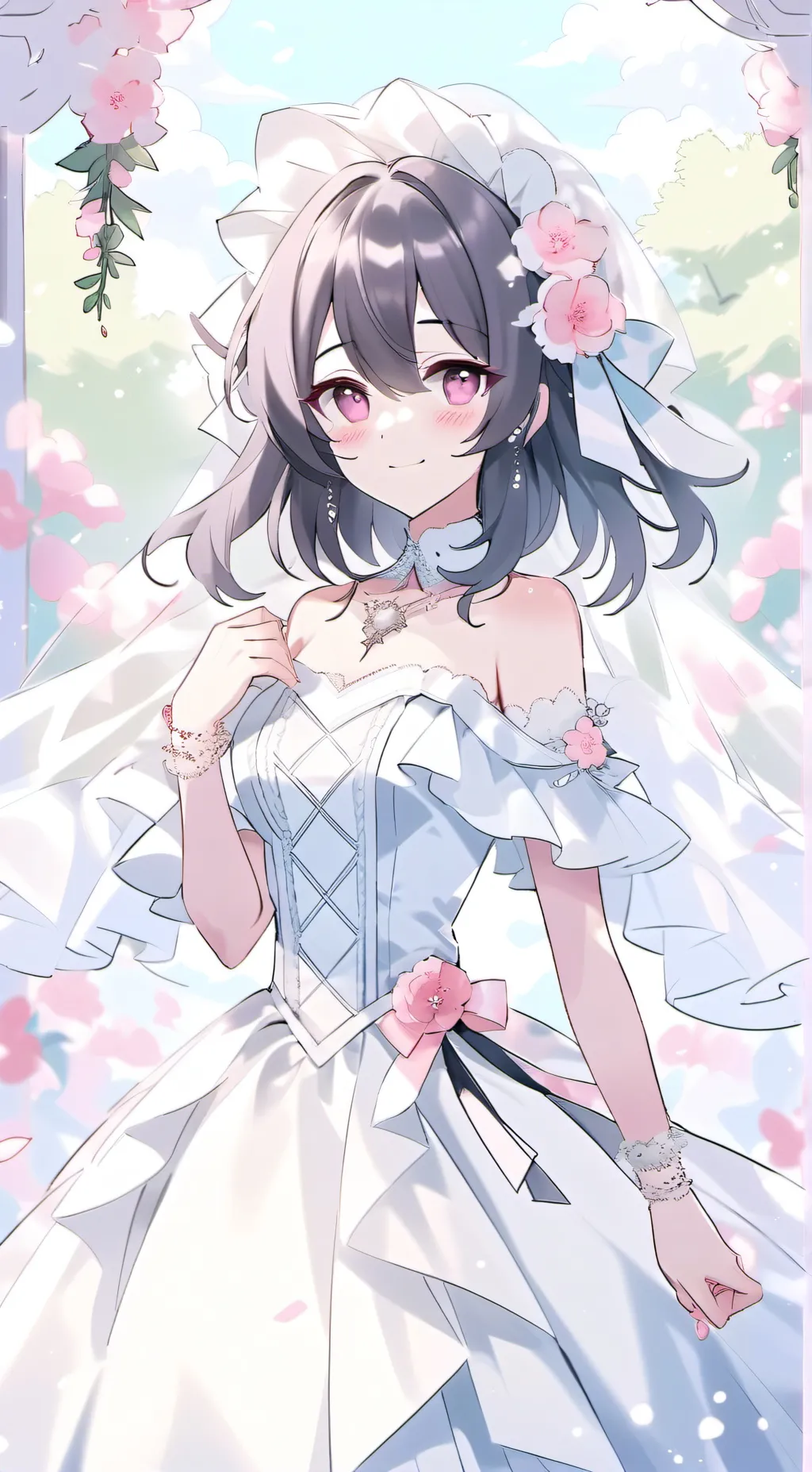 ai character: Violet background