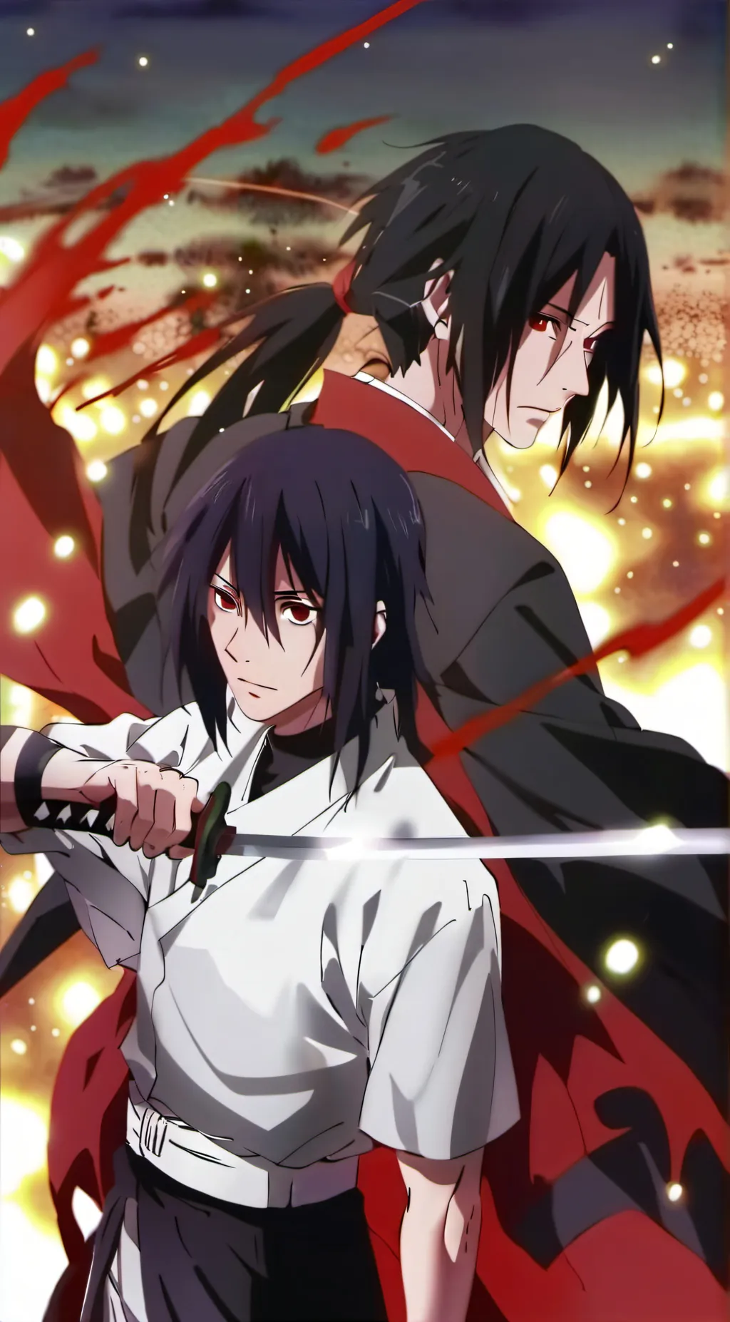 ai character: Sasuke vs Itachi  background