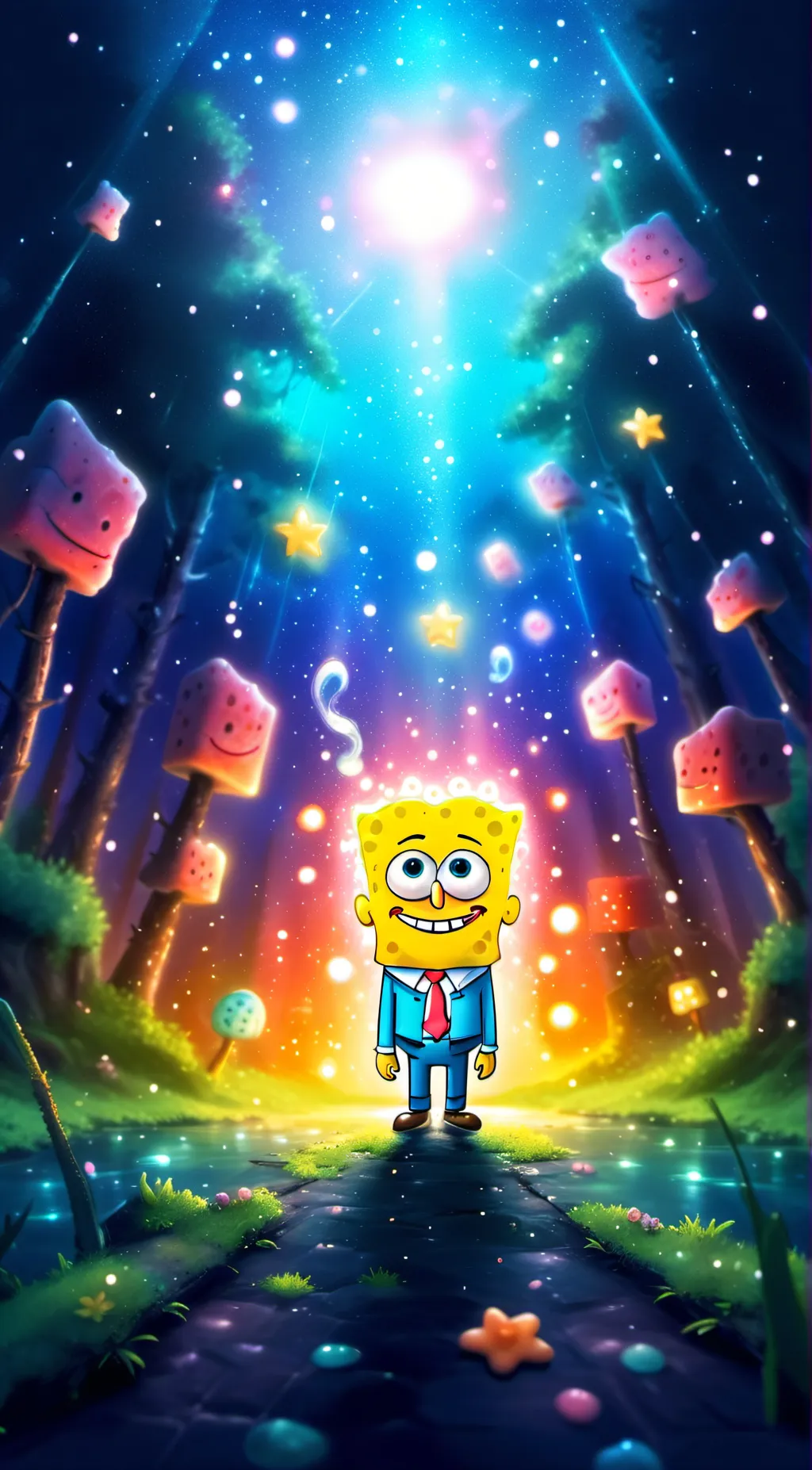 ai character: spongebob background