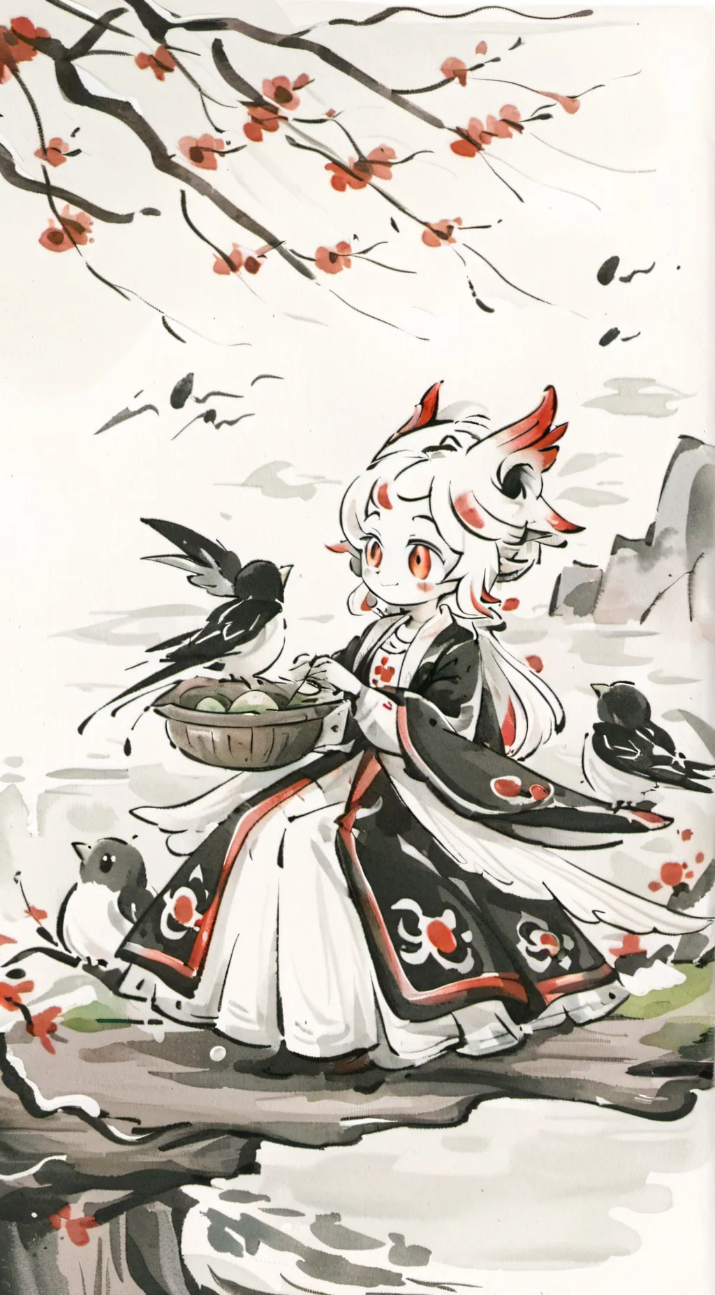 ai character: Mushroom kit 🍄 background
