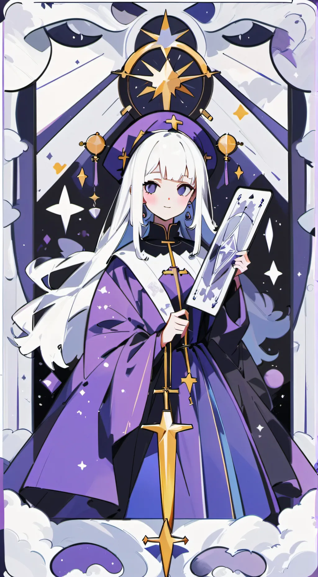 ai character: Violet background