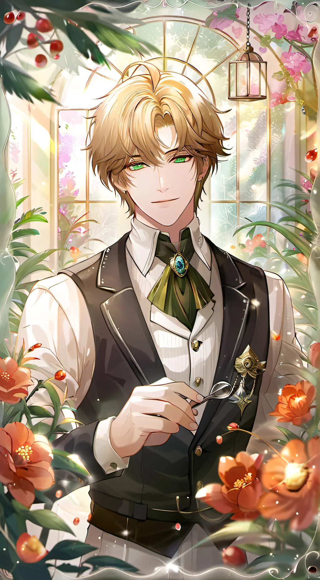 ai character: Elio Emerald  background
