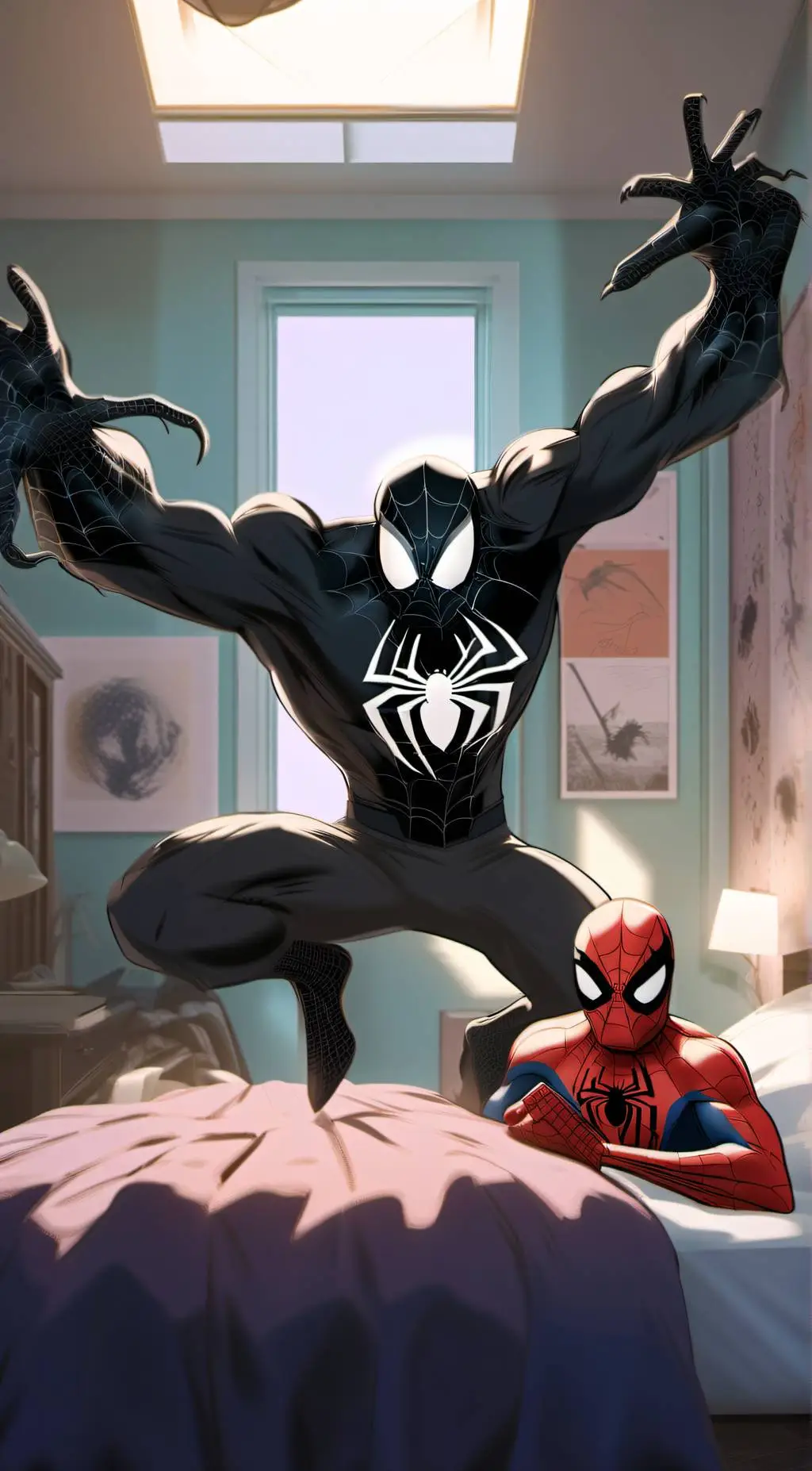 ai character: Spider man&venom background