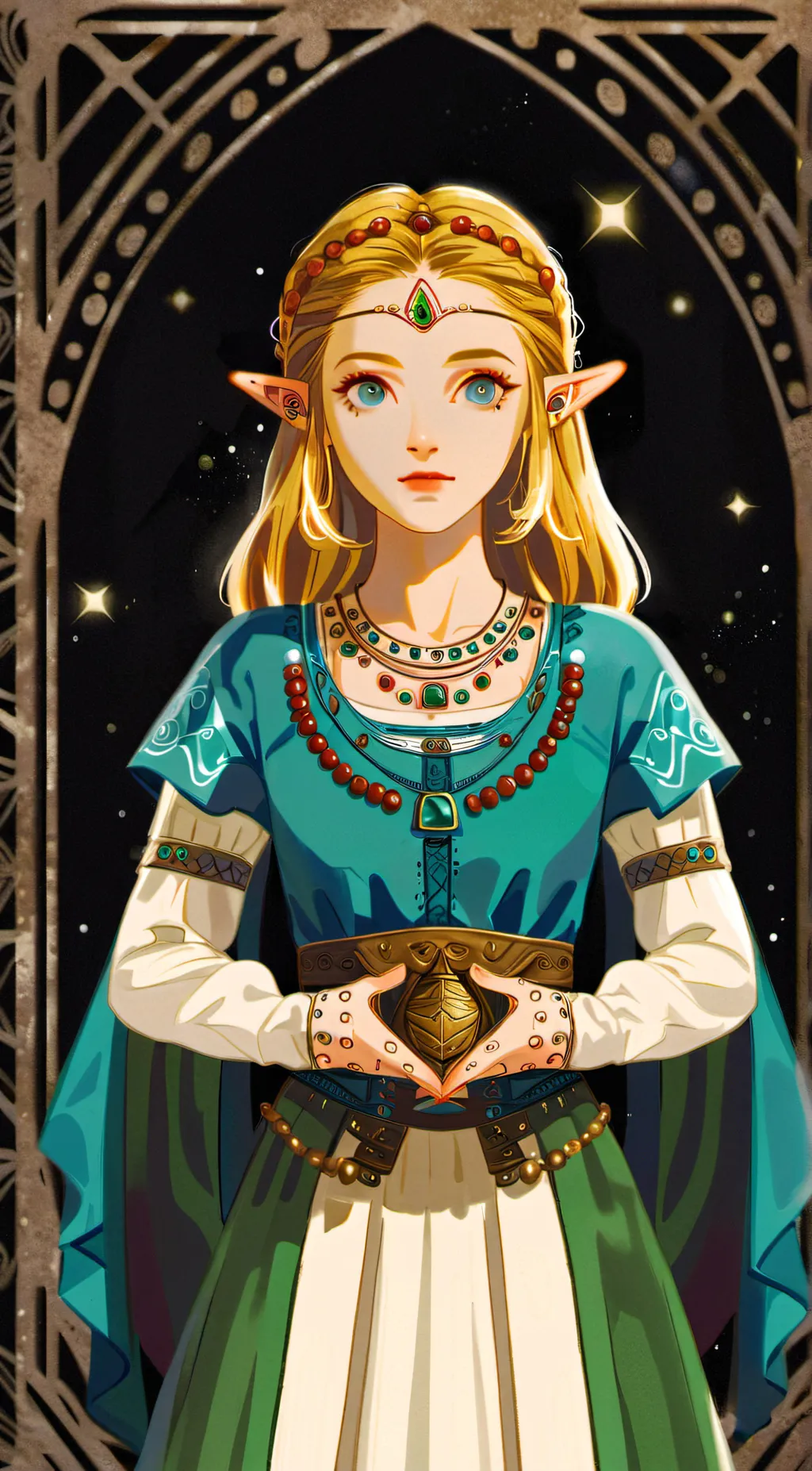 ai character: princess Zelda  background