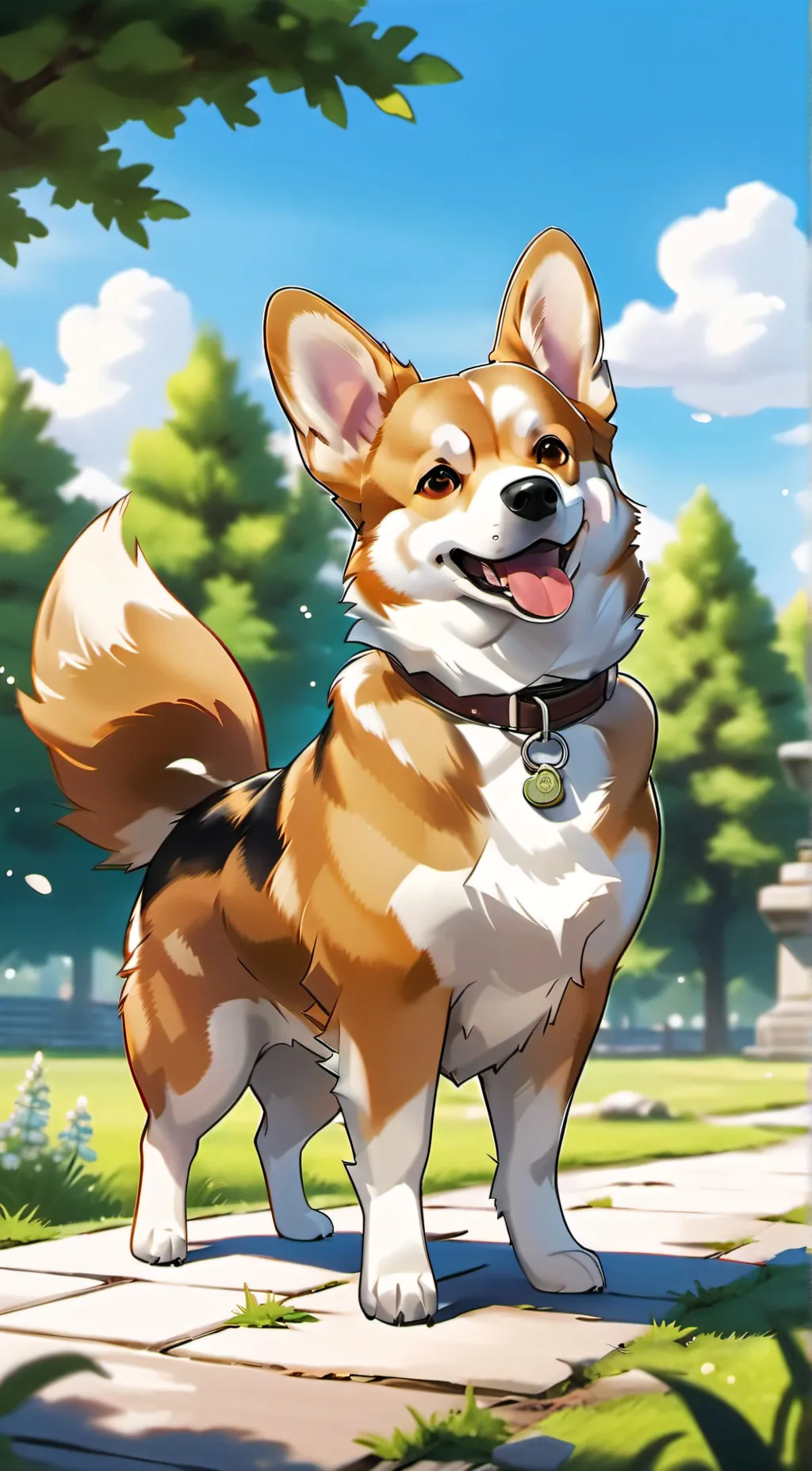 ai character: Cute corrgi background