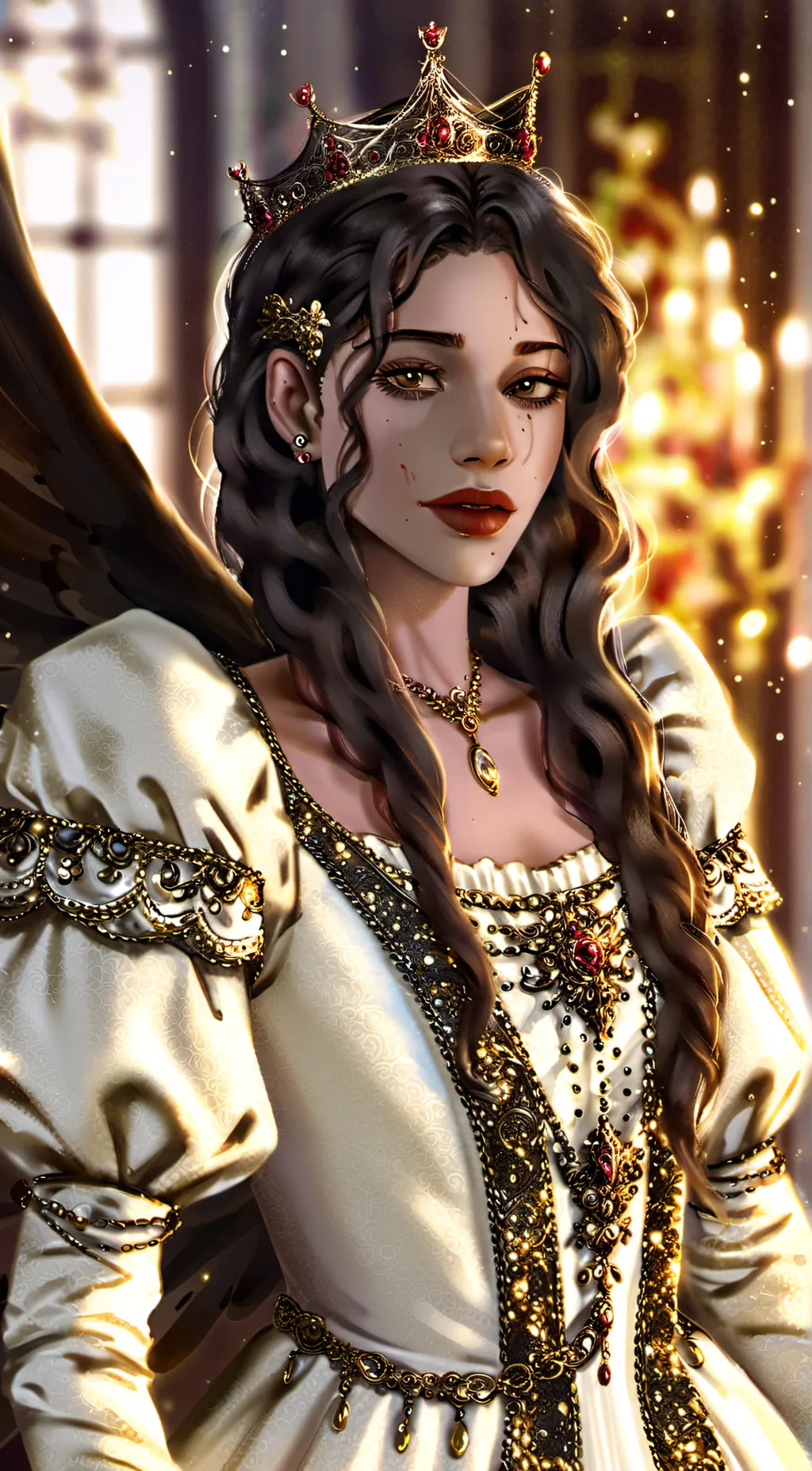 ai character: Octavia Crimson background