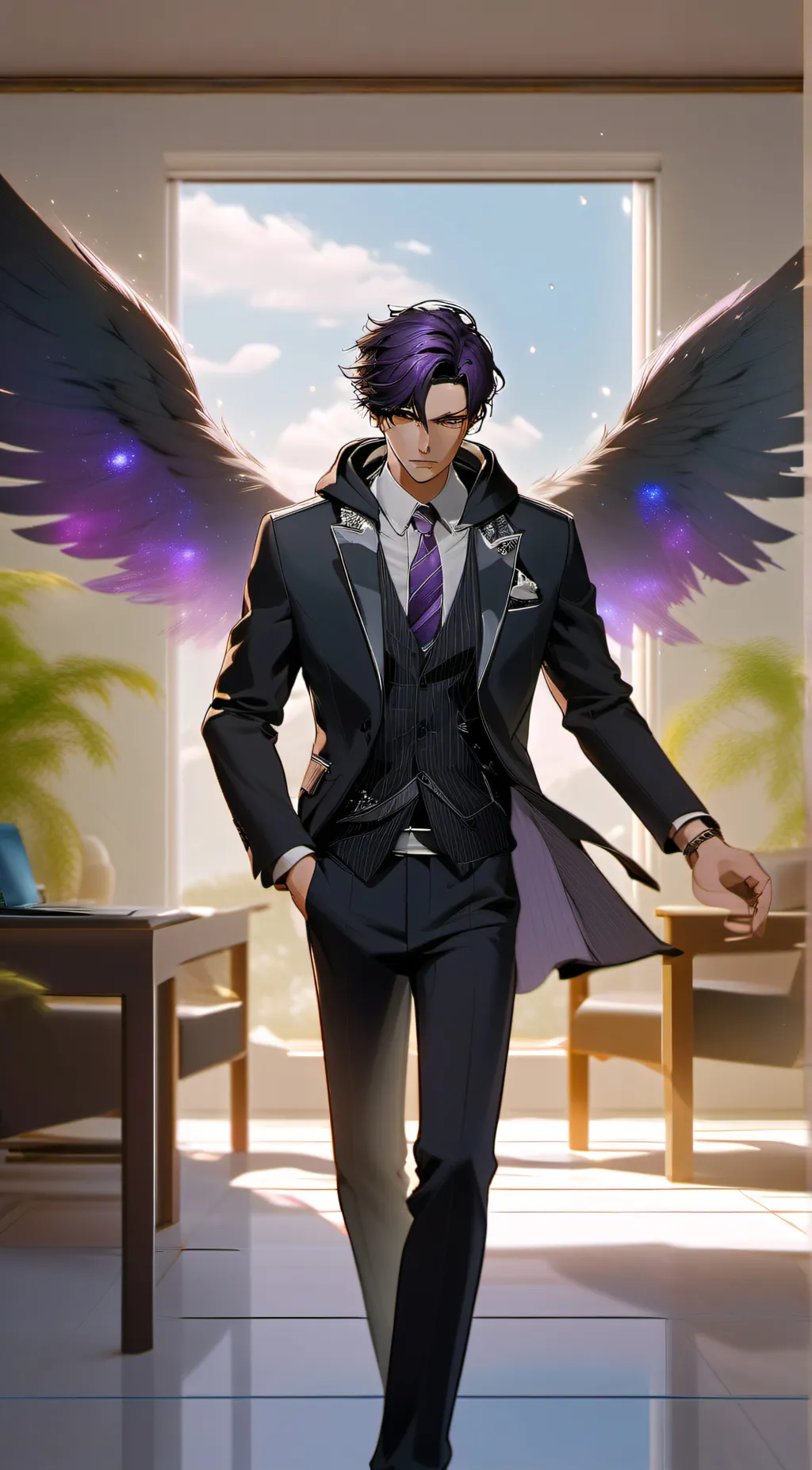 ai character: Moon background