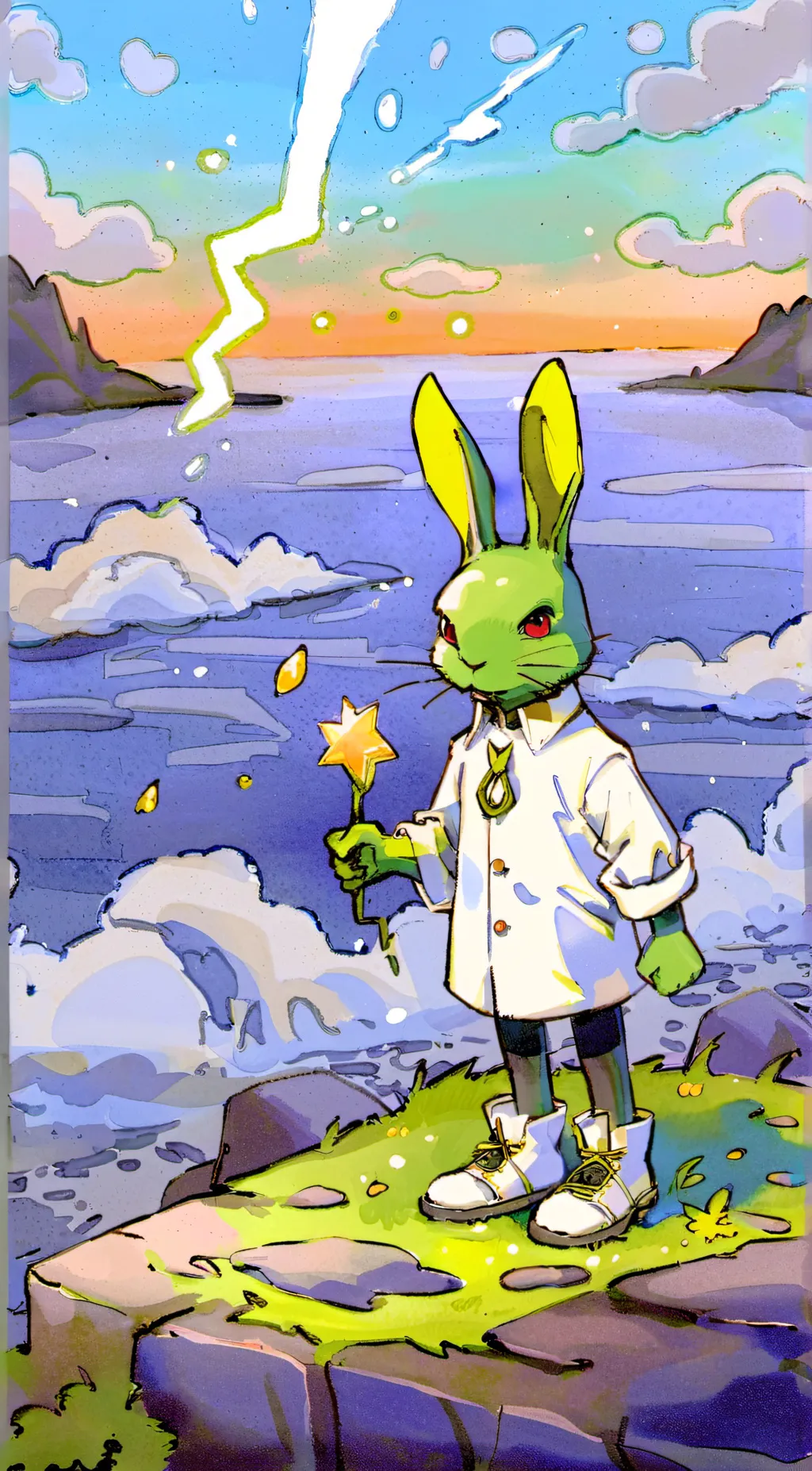 ai character: Hoppy HopScotch  background
