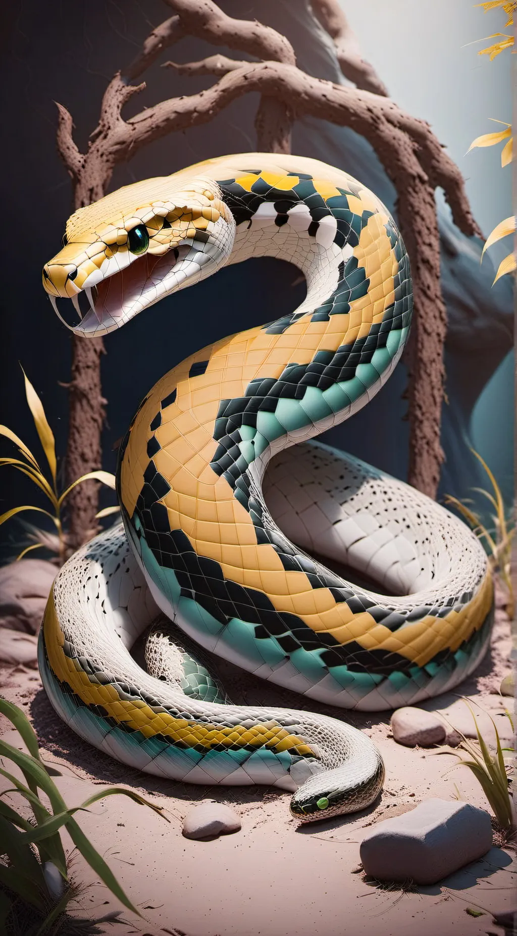 ai character: hypnotising snake background