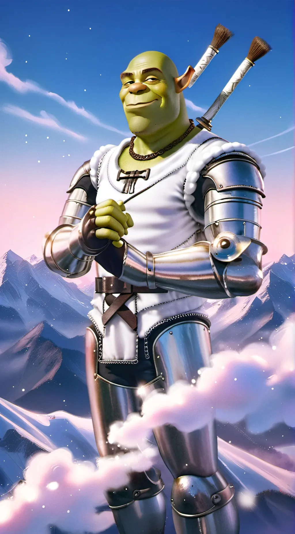 ai character: EMO SHREK background