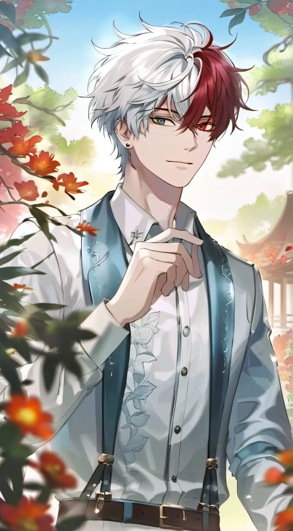 ai character: Shoto Todoroki  background