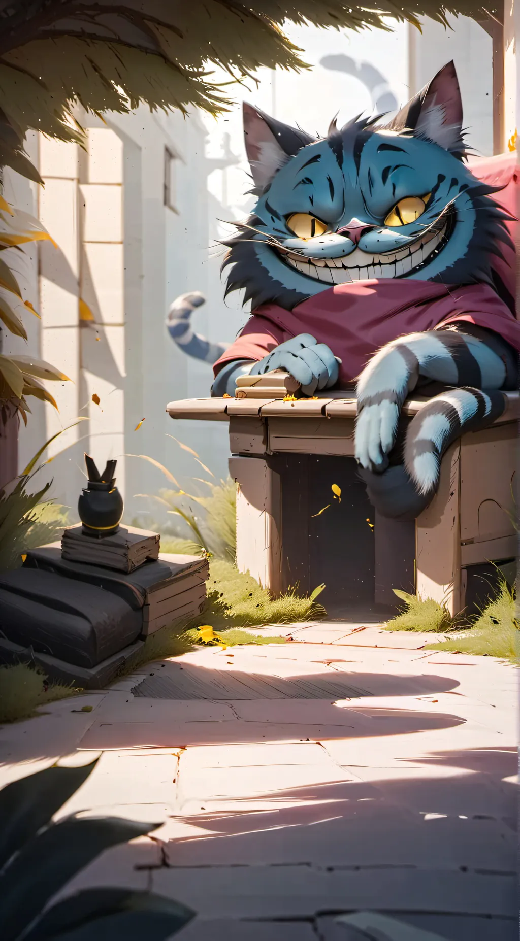 ai character: Cheshire Cat background