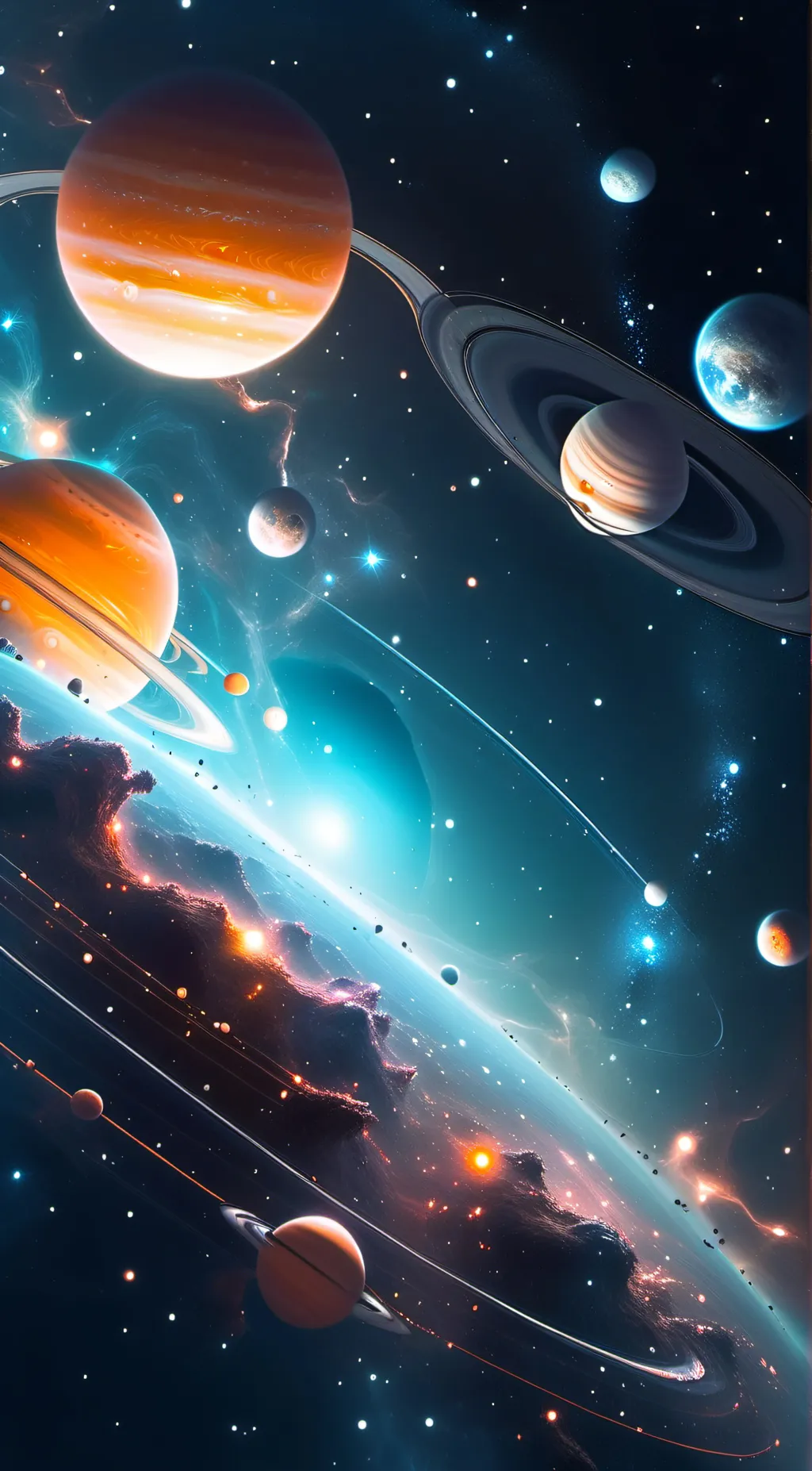 ai character: Solar system🌍🌑🌞 background