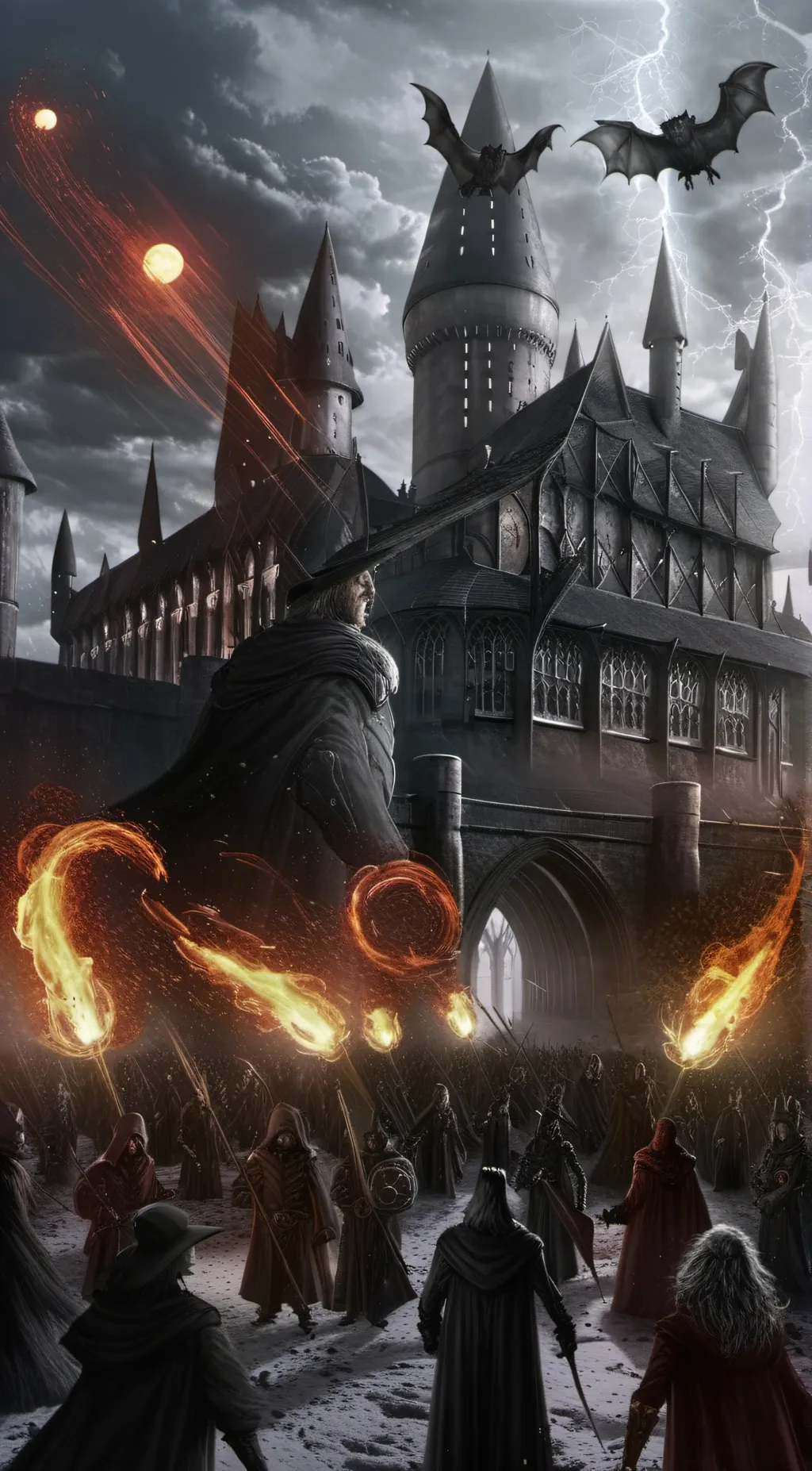 ai character: avenger at Hogwart background