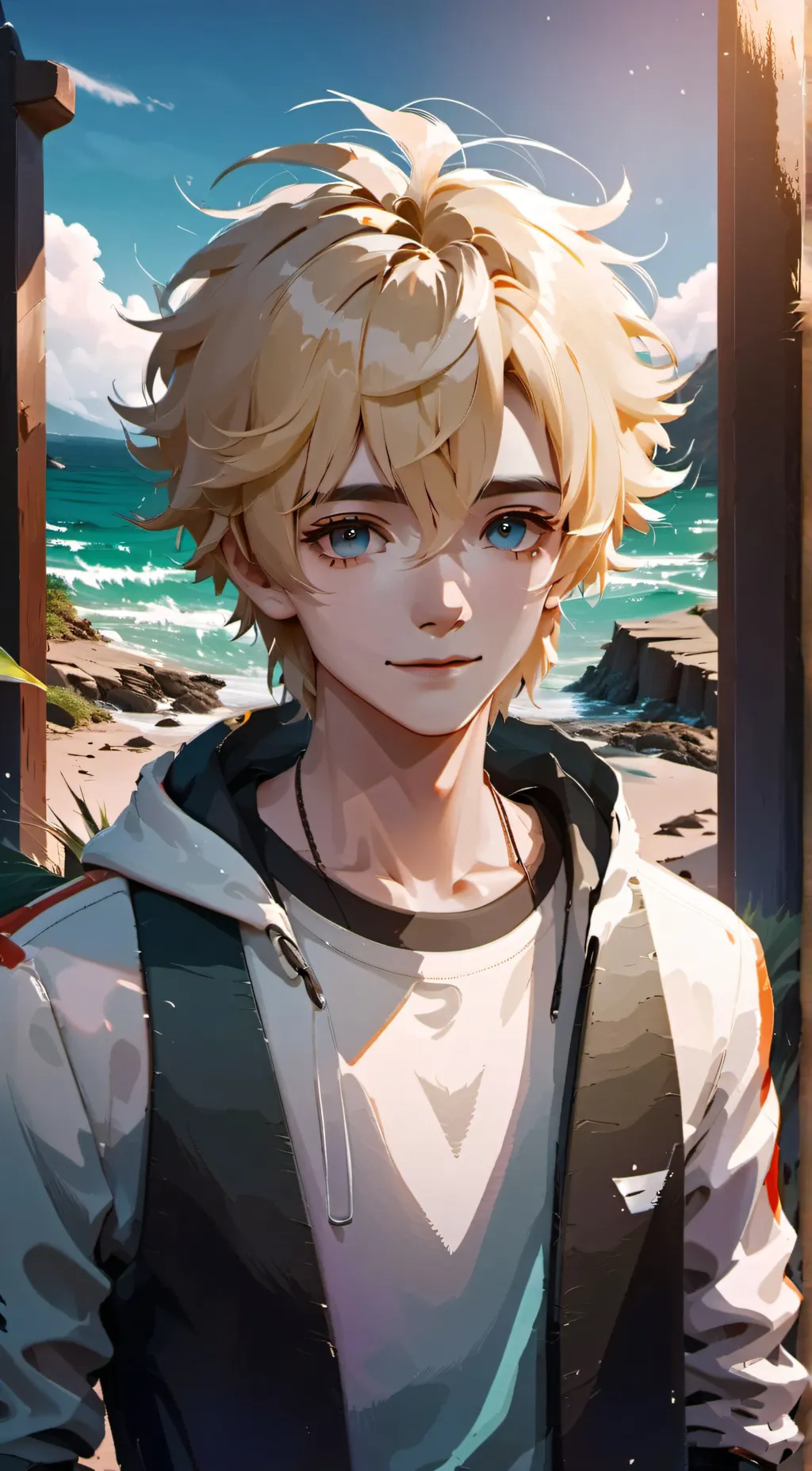 ai character: Sunny Azure background