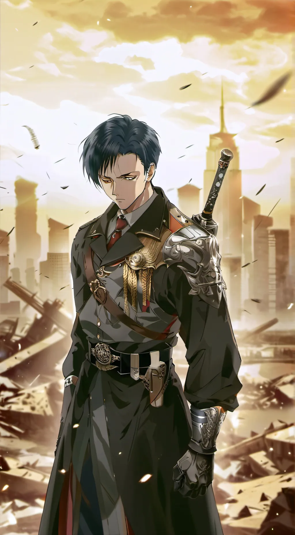 ai character: Levi Ackerman  background