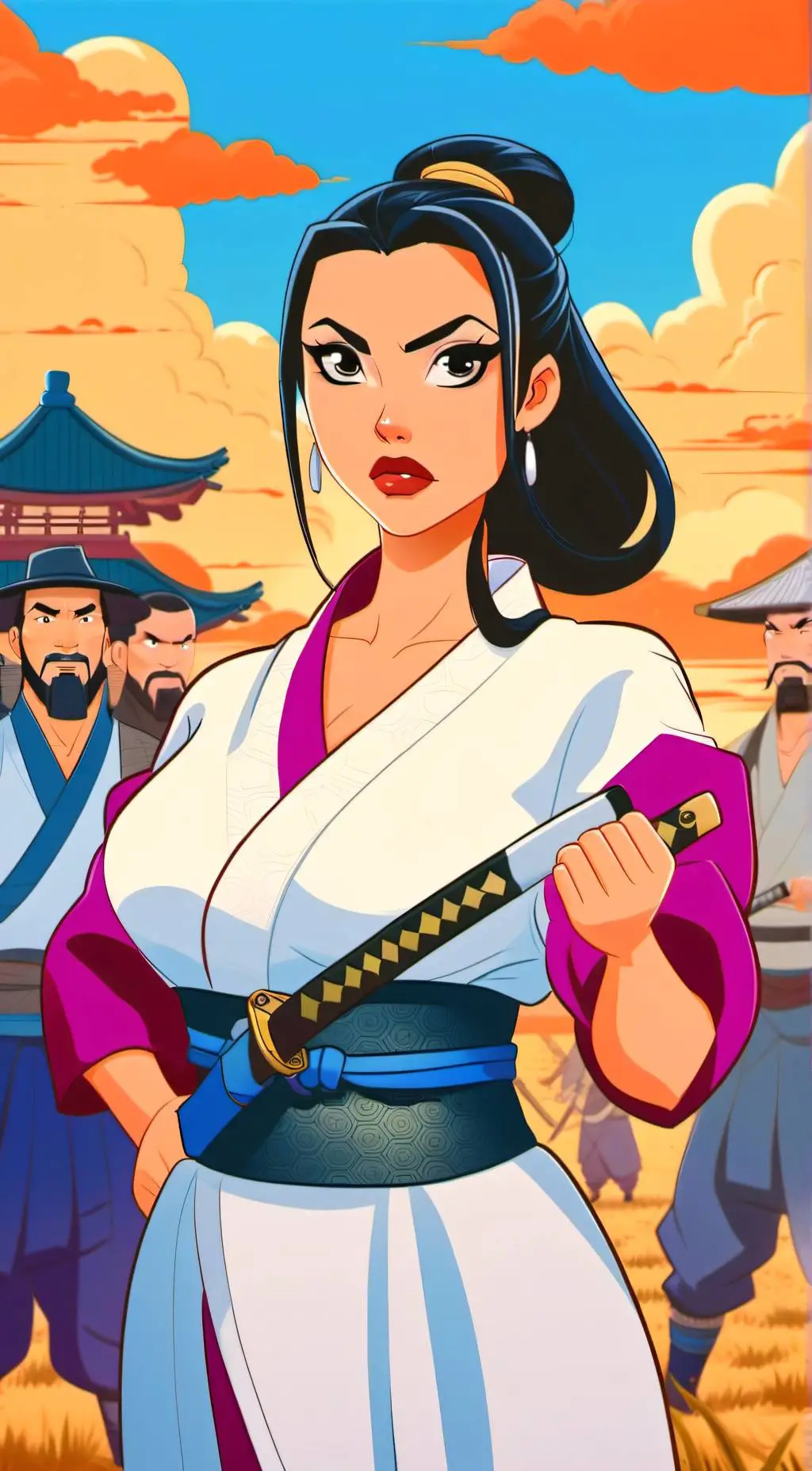 ai character: Lady of the blade background
