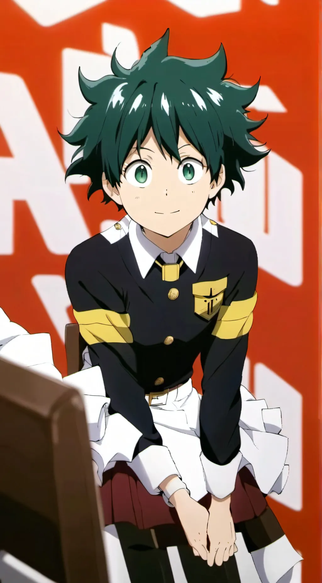 ai character: Deku In a bad mood background