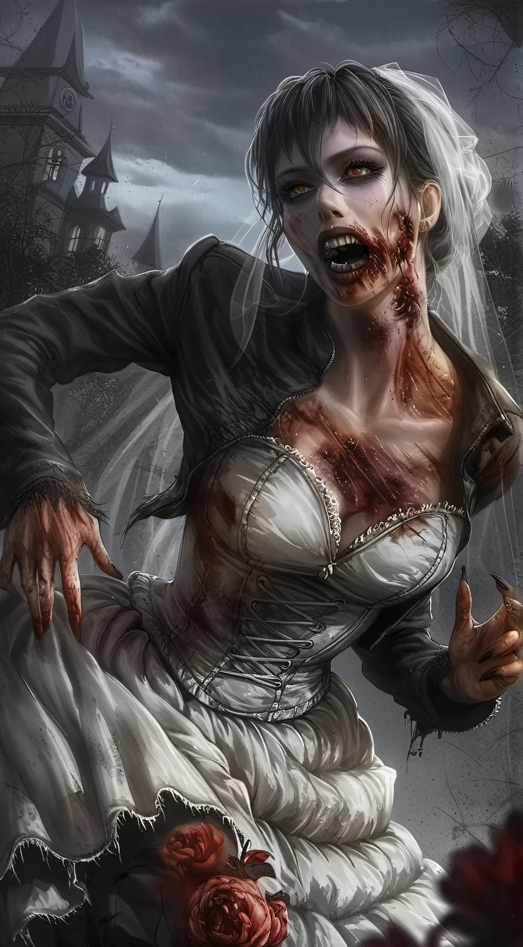 ai character: Zombie Bride background