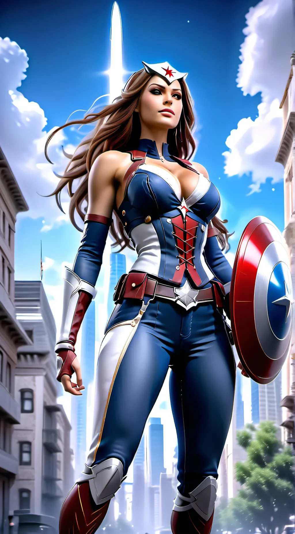 ai character: Lady Liberty background