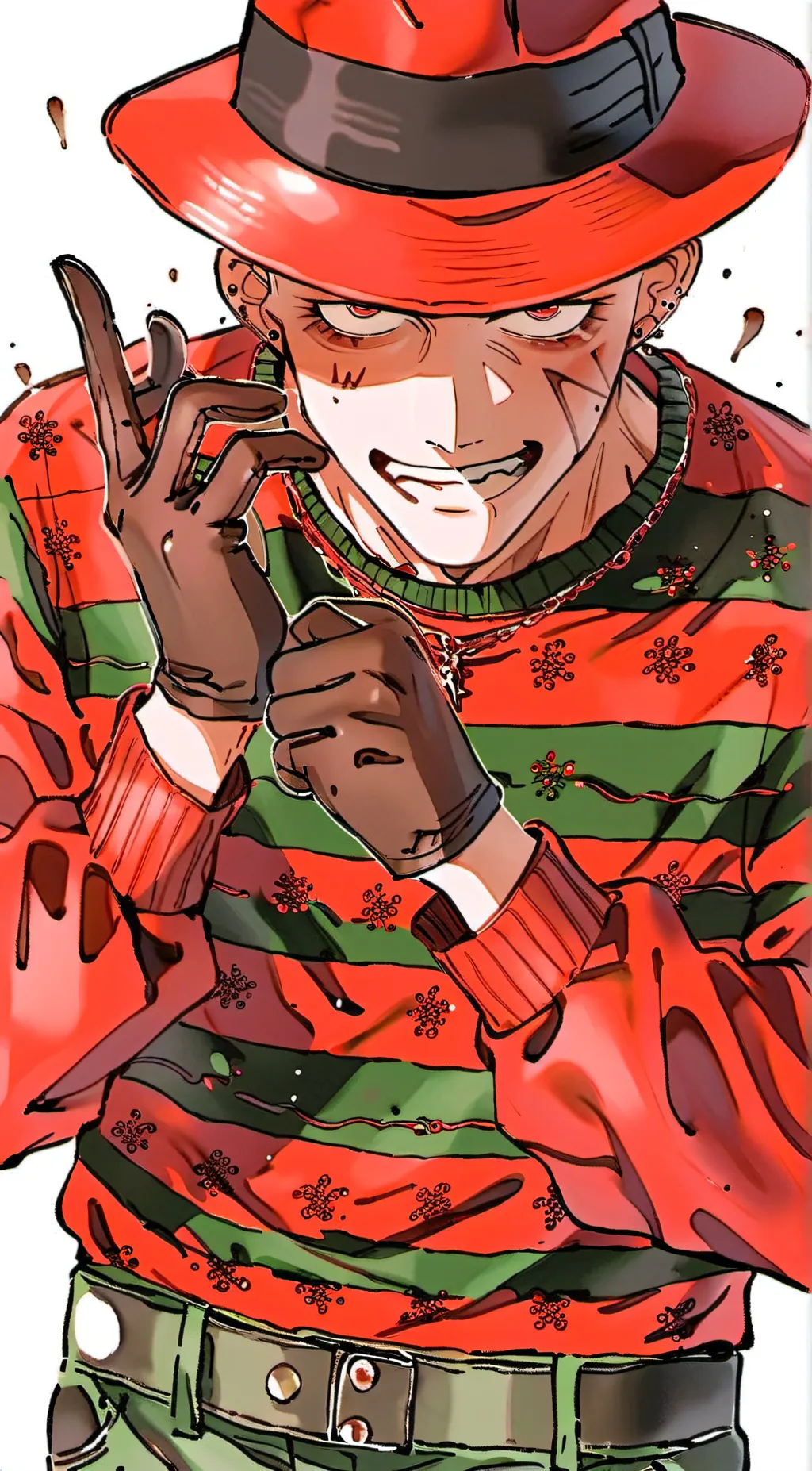 ai character: Freddy Krueger  background