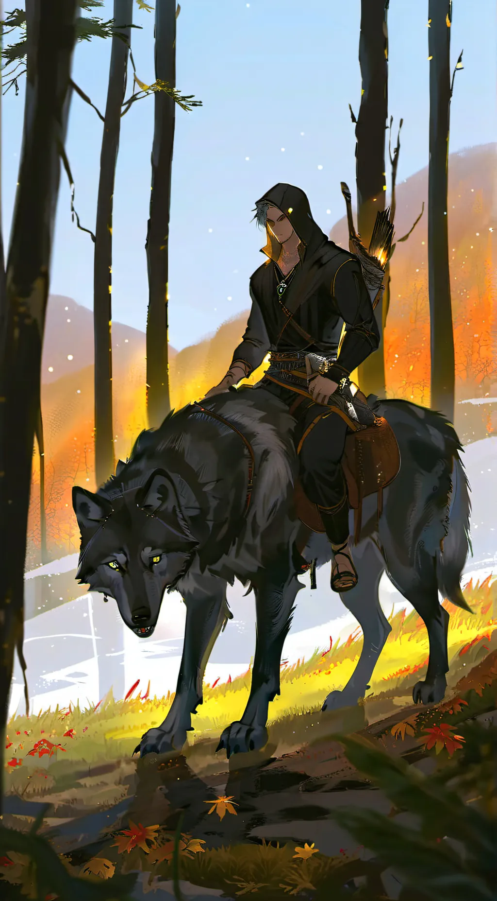 ai character: wolf. background