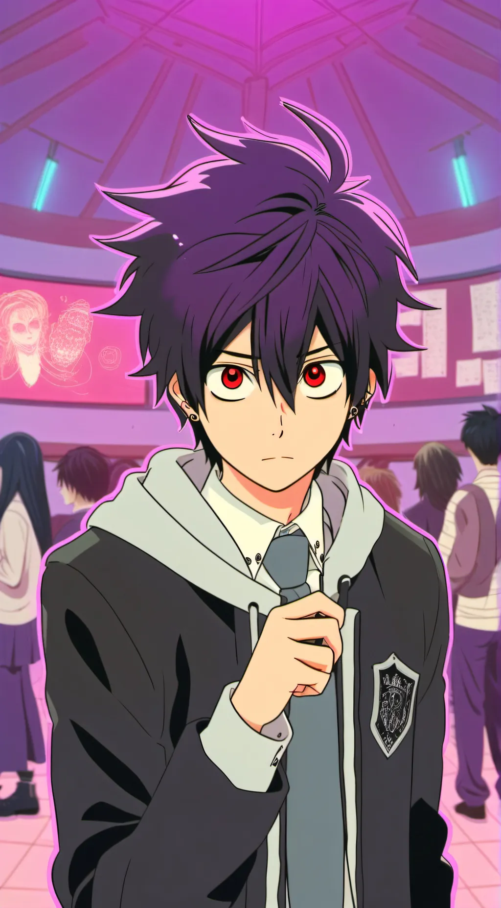 ai character: The goth school background