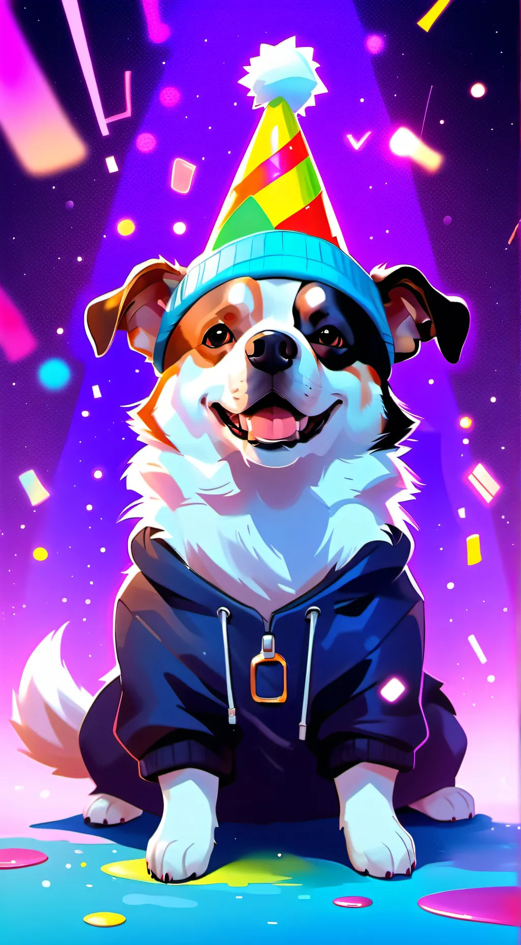ai character: your new dog.  background