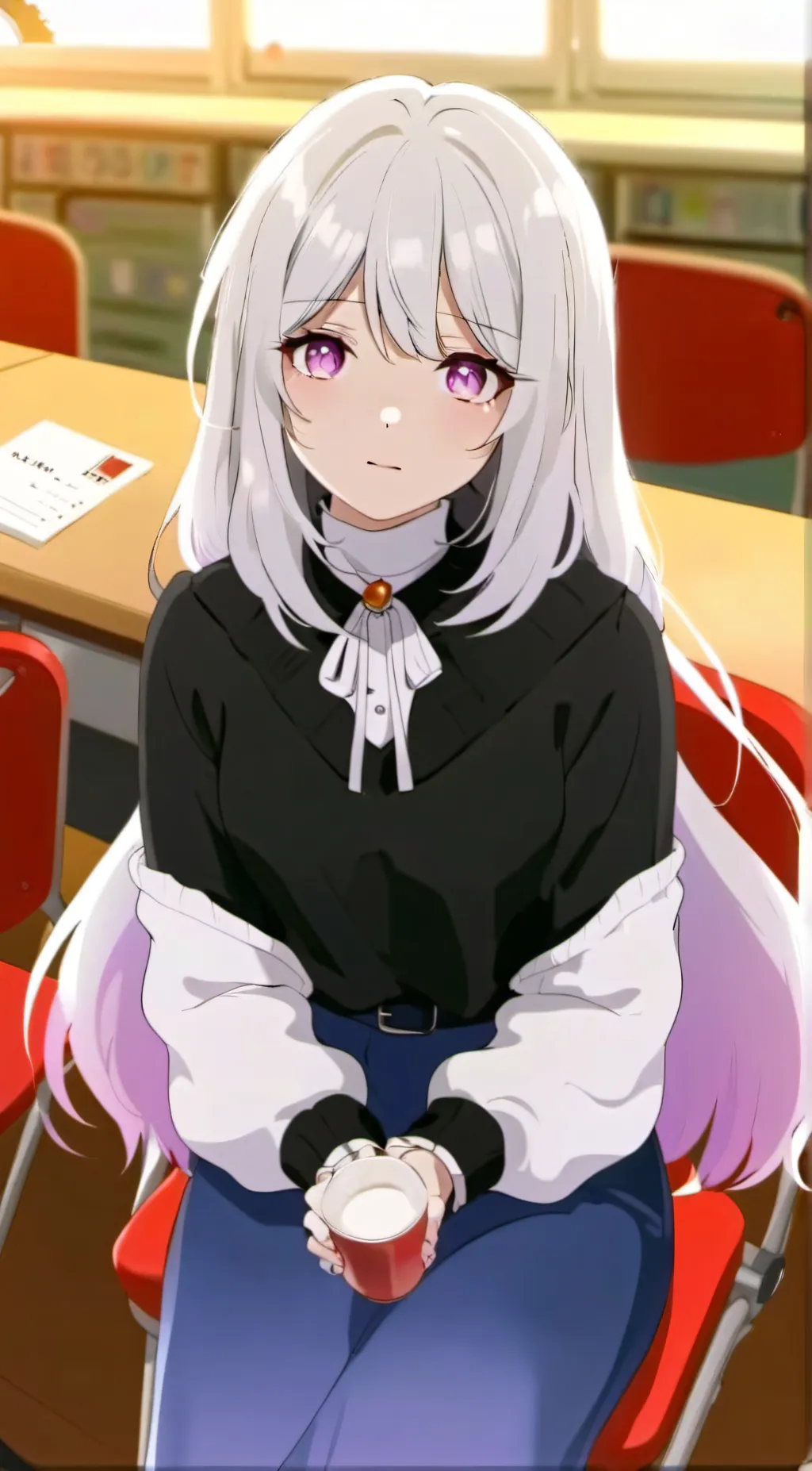 ai character: Pink  background