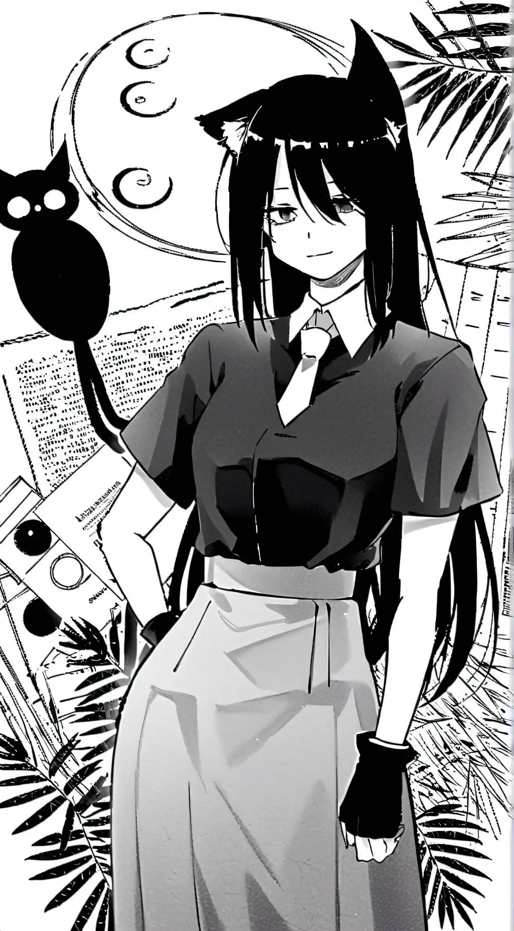 ai character: 🤍Miss circle🖤 background
