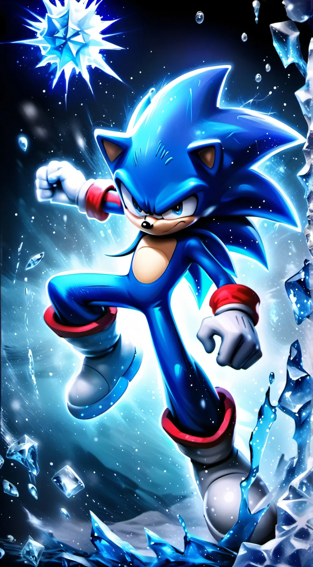 ai character: ice super Sonic background