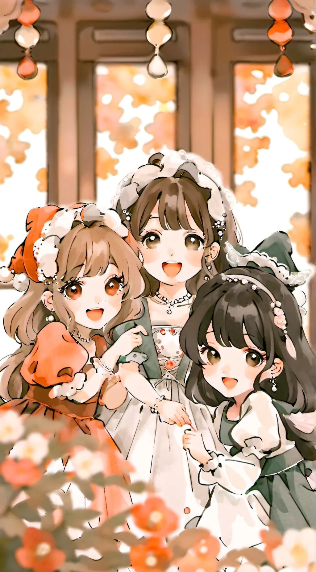 ai character: The 3 Little Girls background