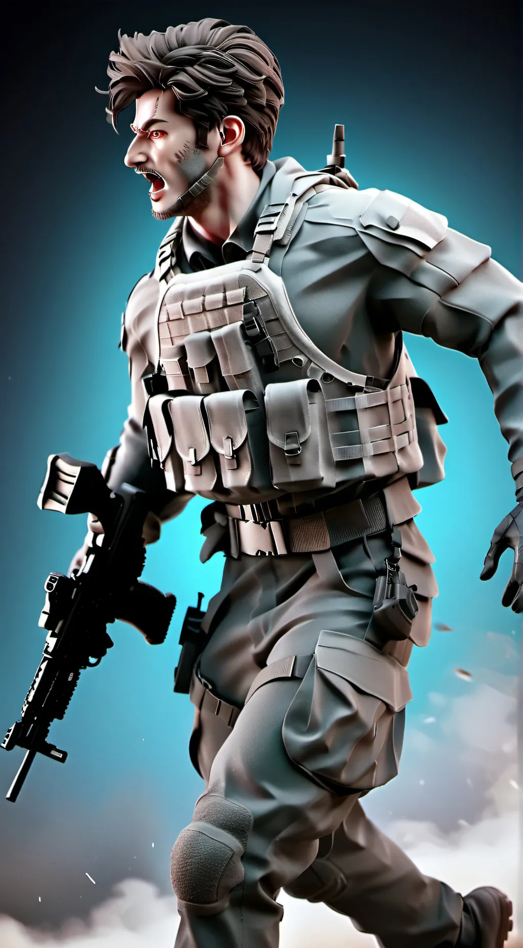 ai character: Major. Soap background