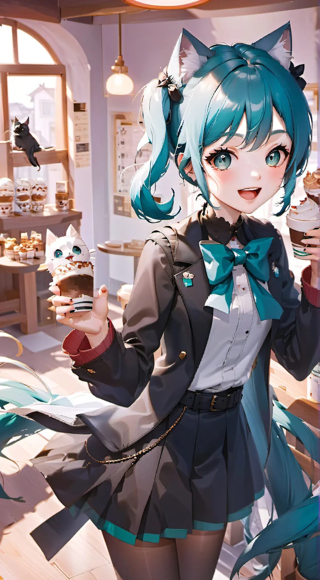 ai character: Cat Hatsune Miku background