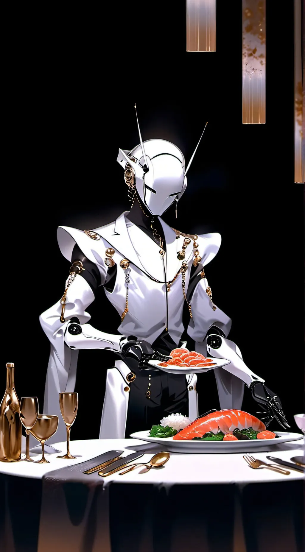 ai character: Dinner with md background