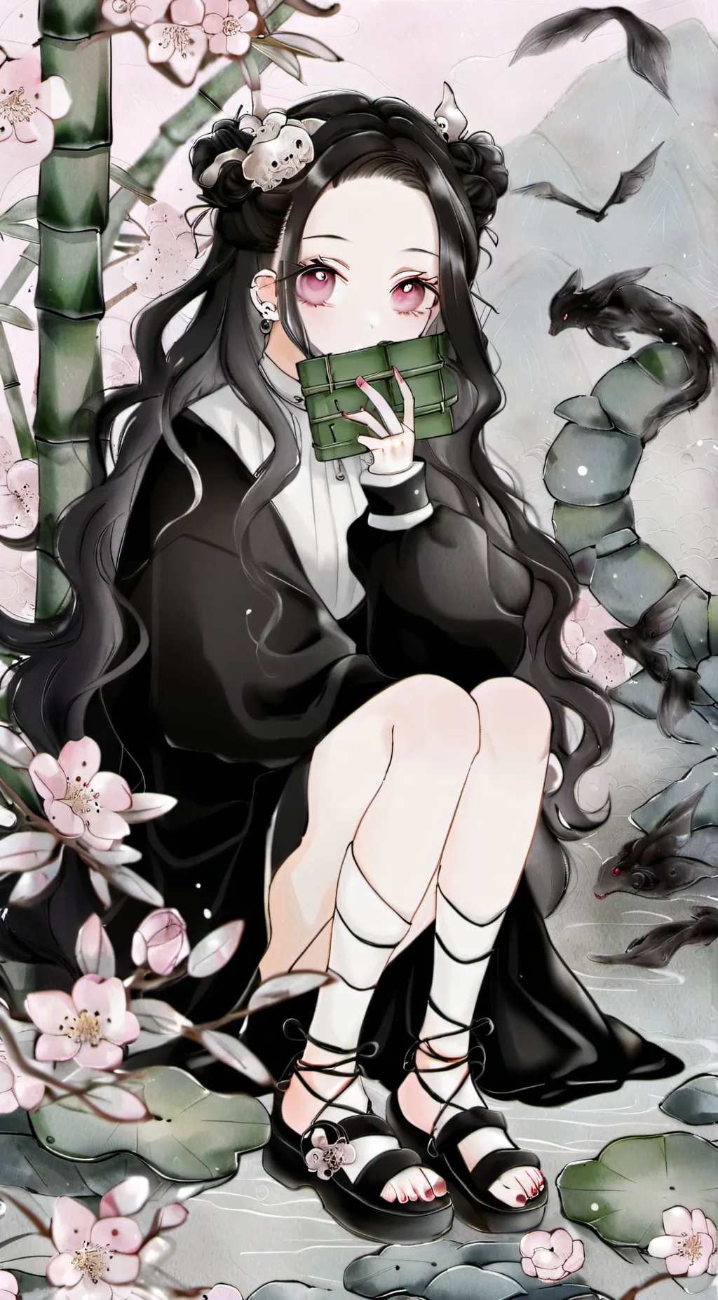 ai character: Nezuko  background