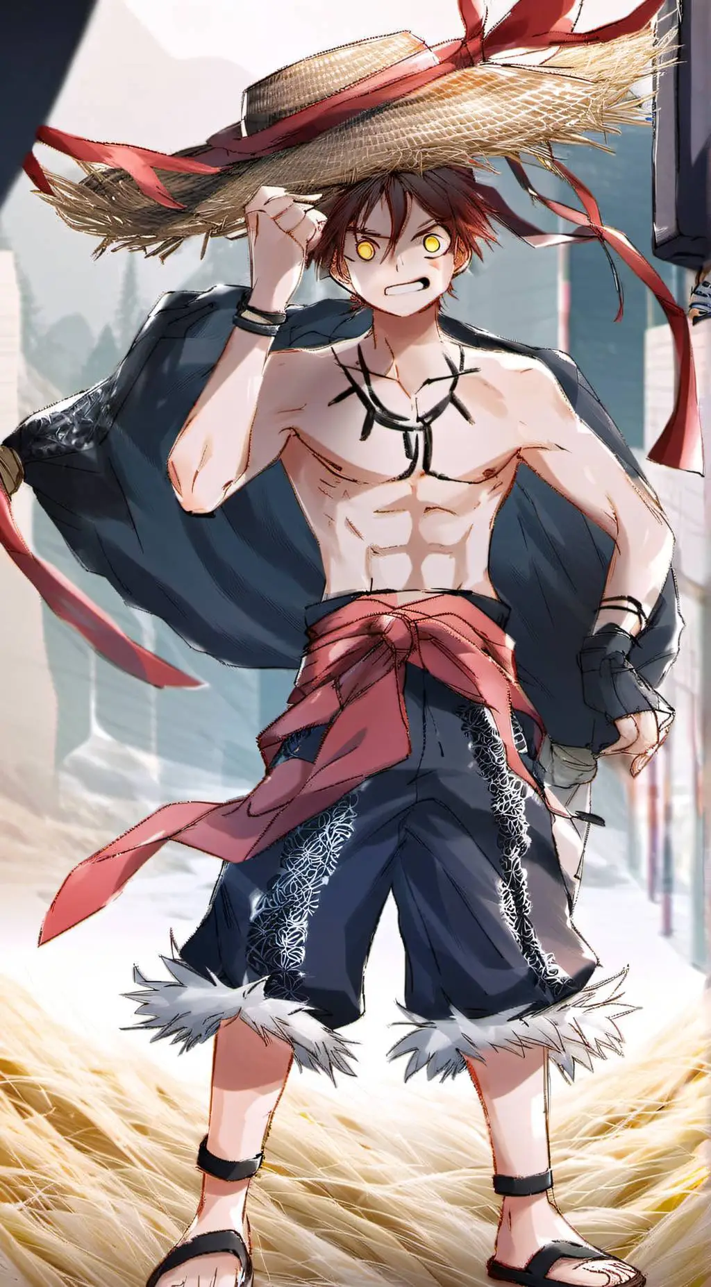 ai character: Monkey.D.Luffy background