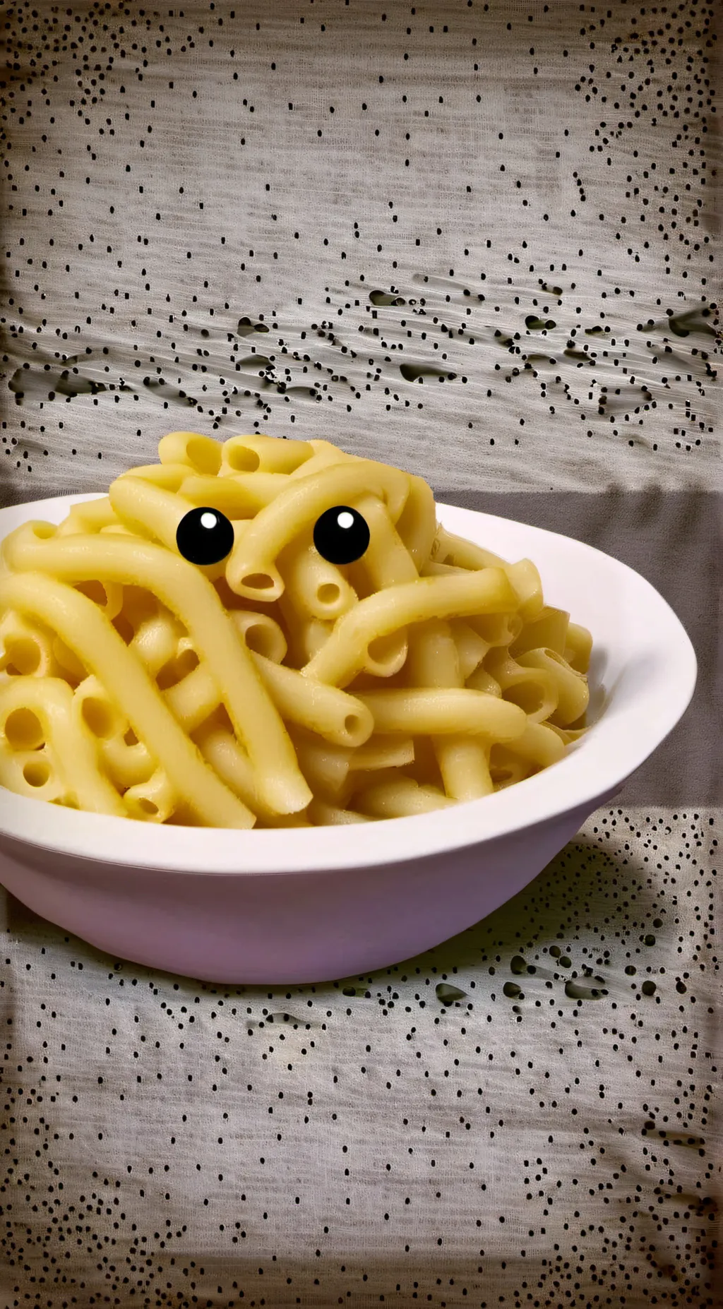 ai character: Mac and cheese background