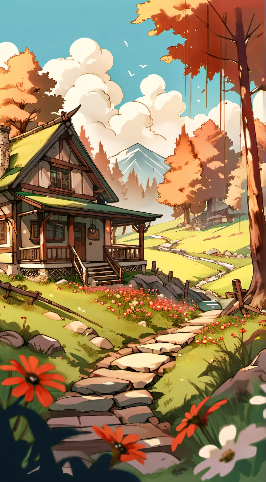 ai character: nice grass background