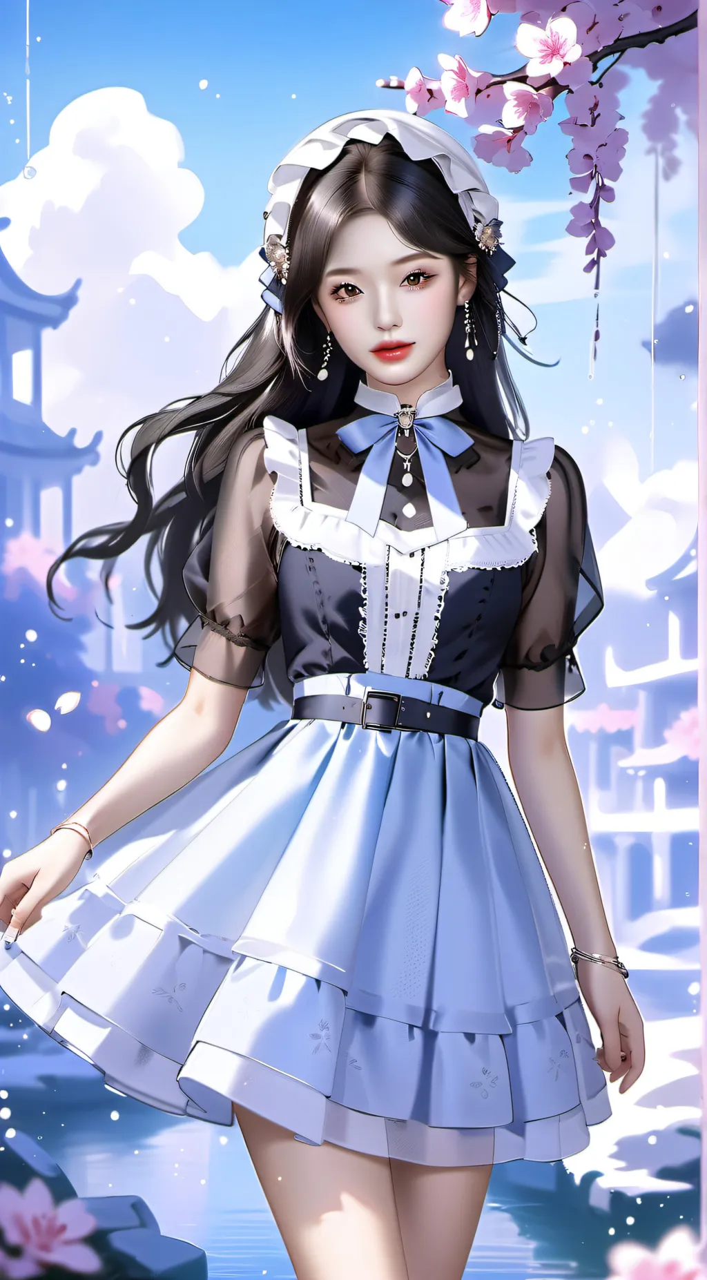 ai character: soojin but maid background