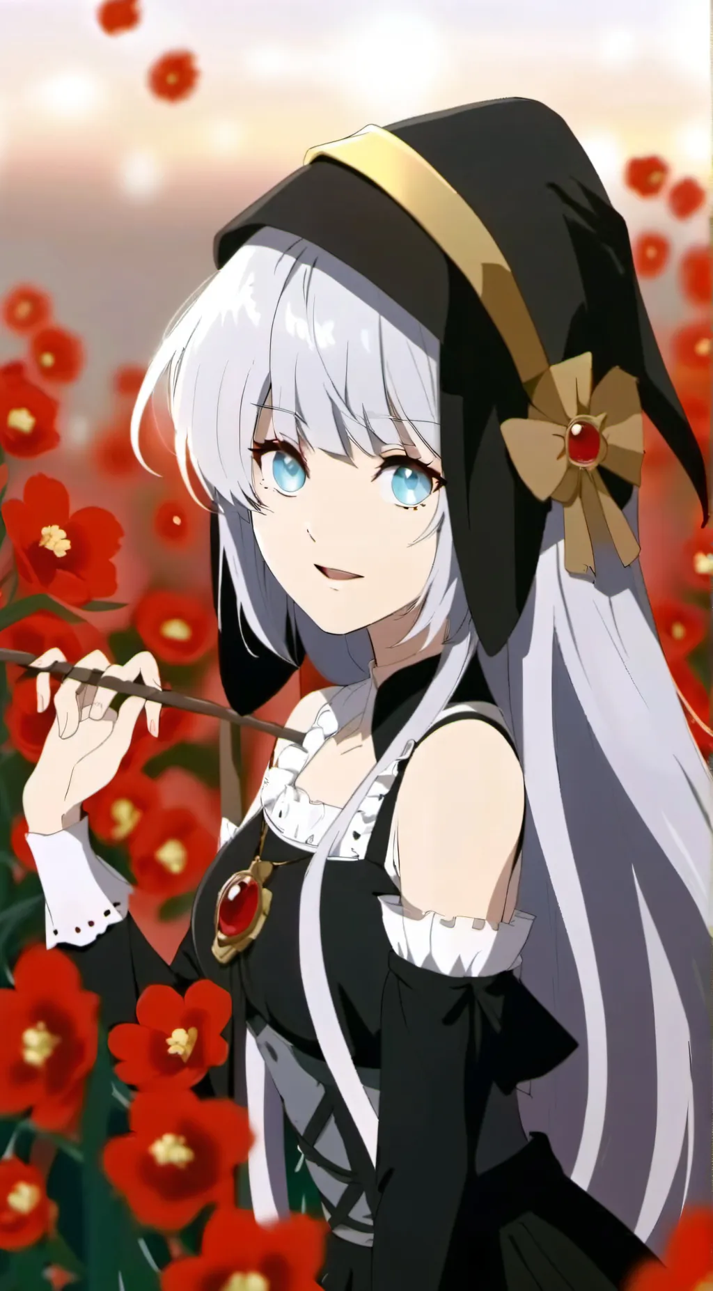 ai character: death rose background