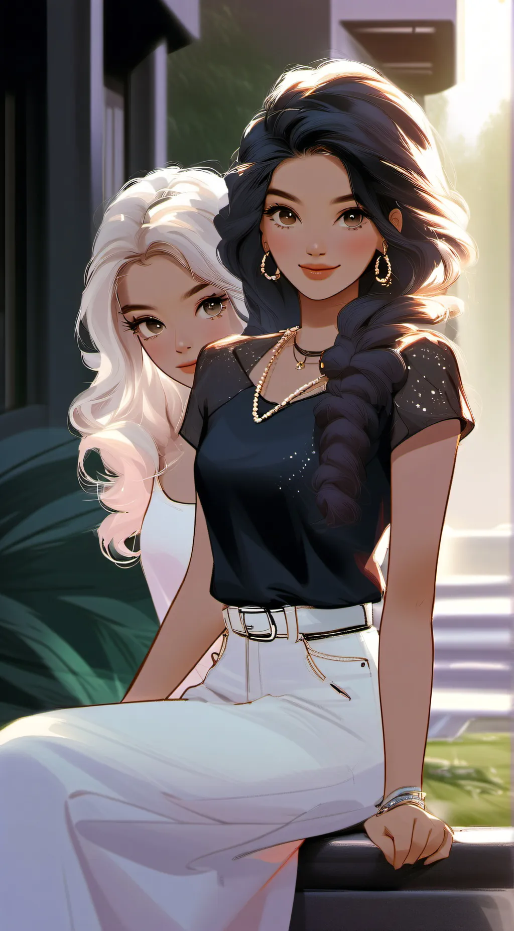 ai character: Maya and Morgan background