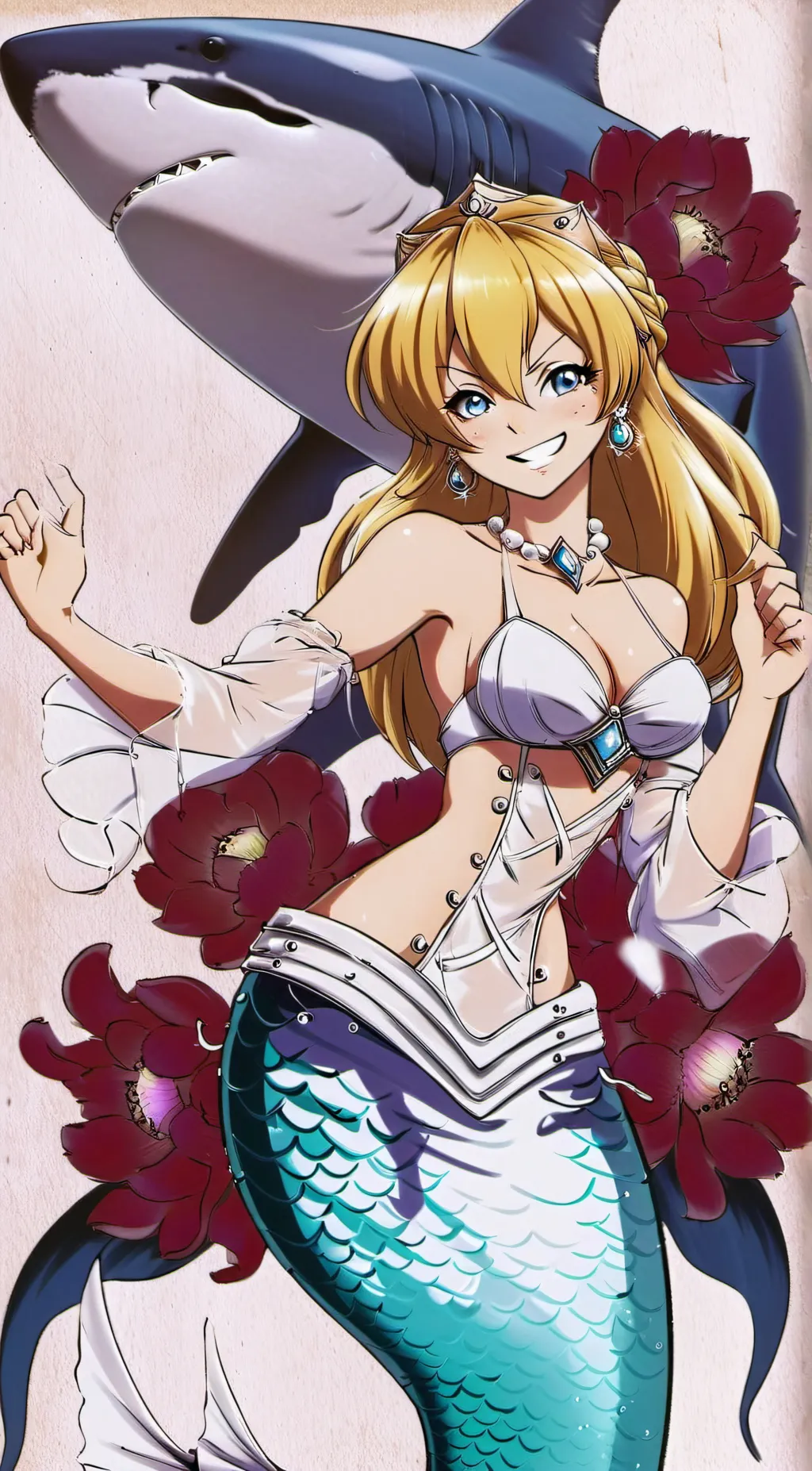 ai character: a little mermaid background